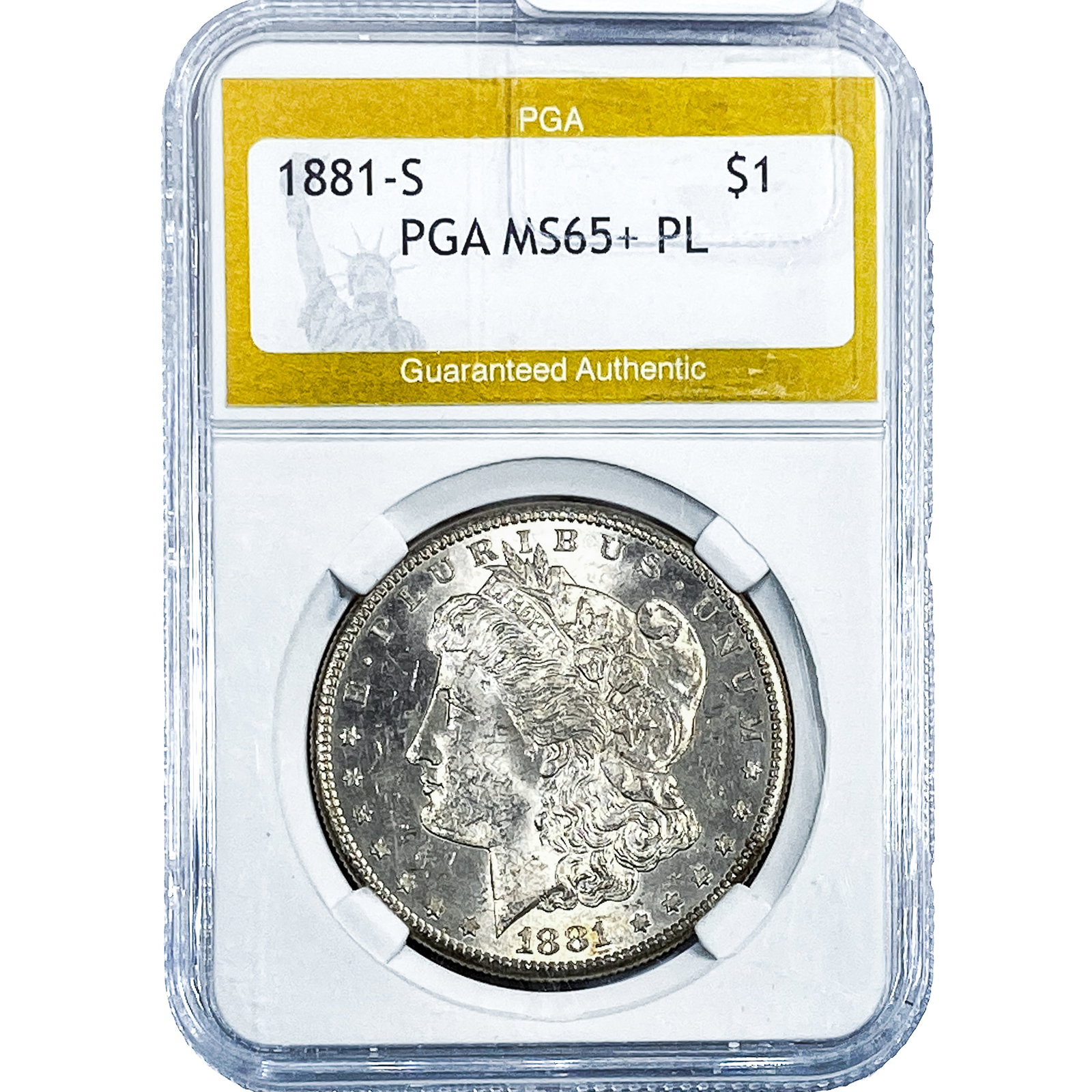 1881-S Morgan Silver Dollar PGA MS65+ PL: 1881-S Morgan Silver Dollar PGA MS65+ PL