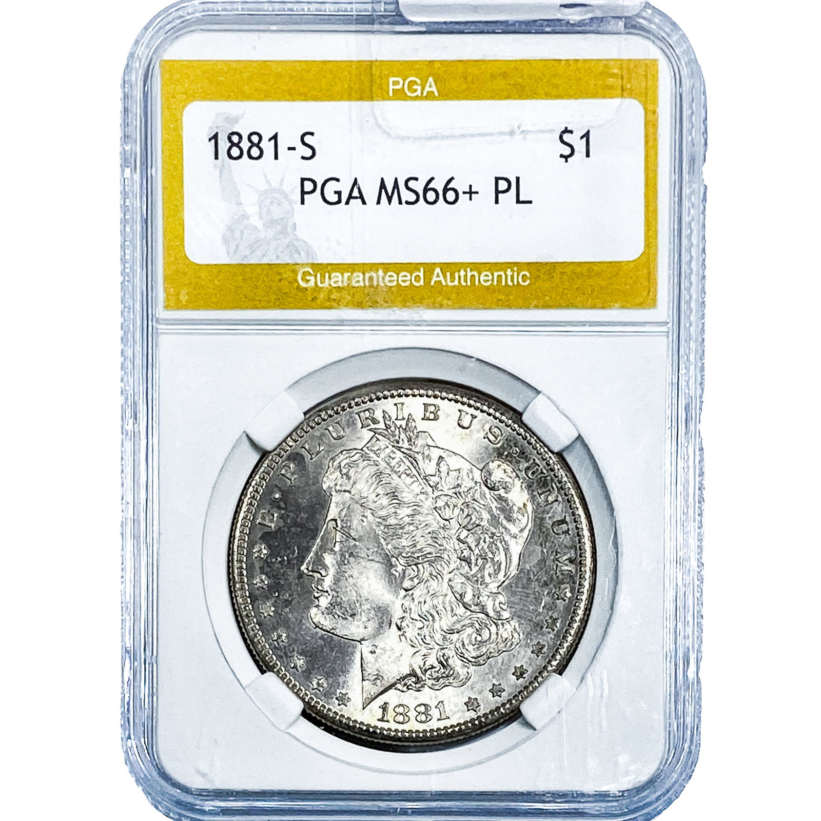 1881-S Morgan Silver Dollar PGA MS66+: 1881-S Morgan Silver Dollar PGA MS66+