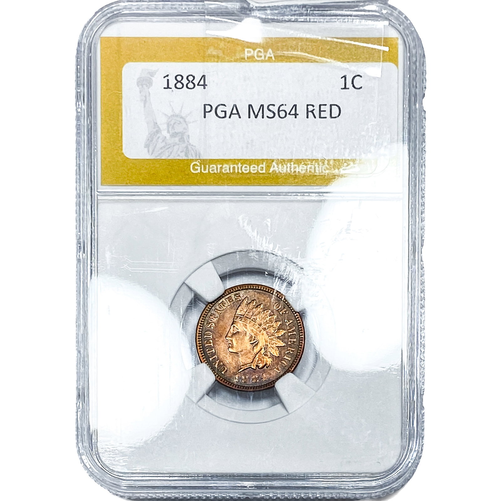 1884 Indian Head Cent PGA MS64 Red: 1884 Indian Head Cent PGA MS64 Red