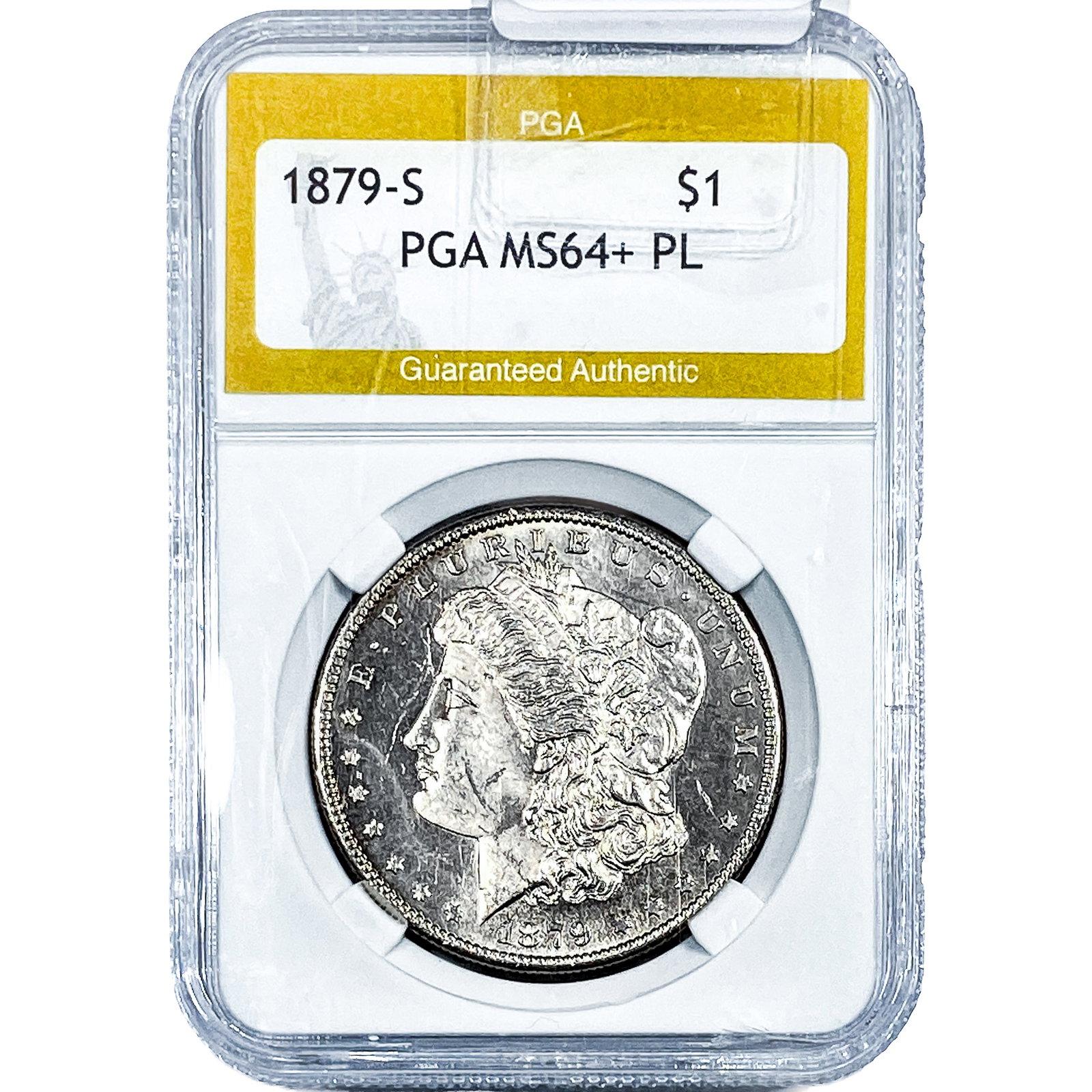 1879-S Morgan Silver Dollar PGA MS64+ PL: 1879-S Morgan Silver Dollar PGA MS64+ PL