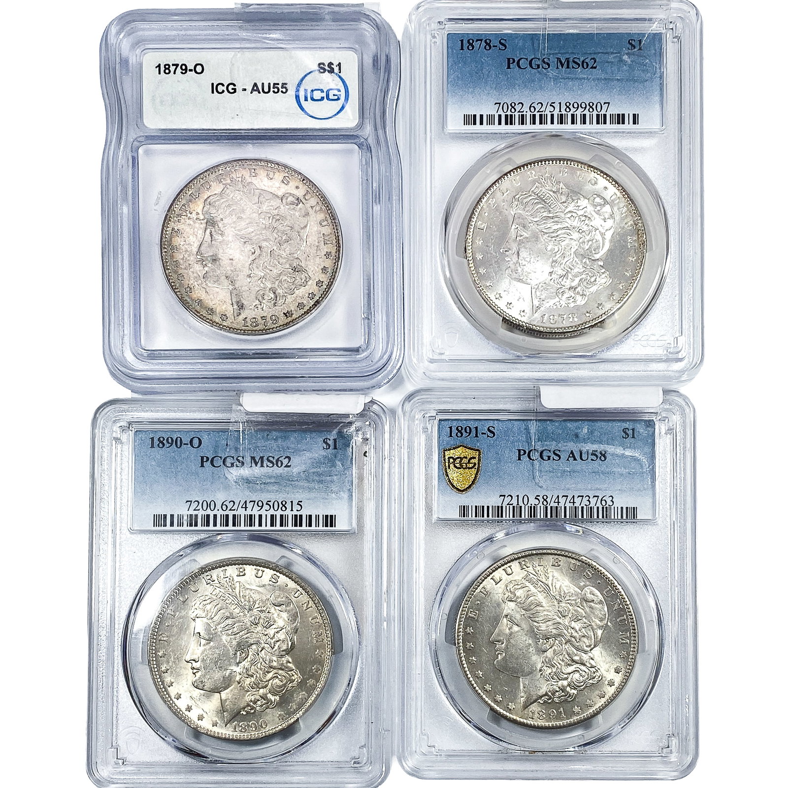 [4] 1878-1891 Morgan Silver Dollar ICG/PCGS (1 of 2)
