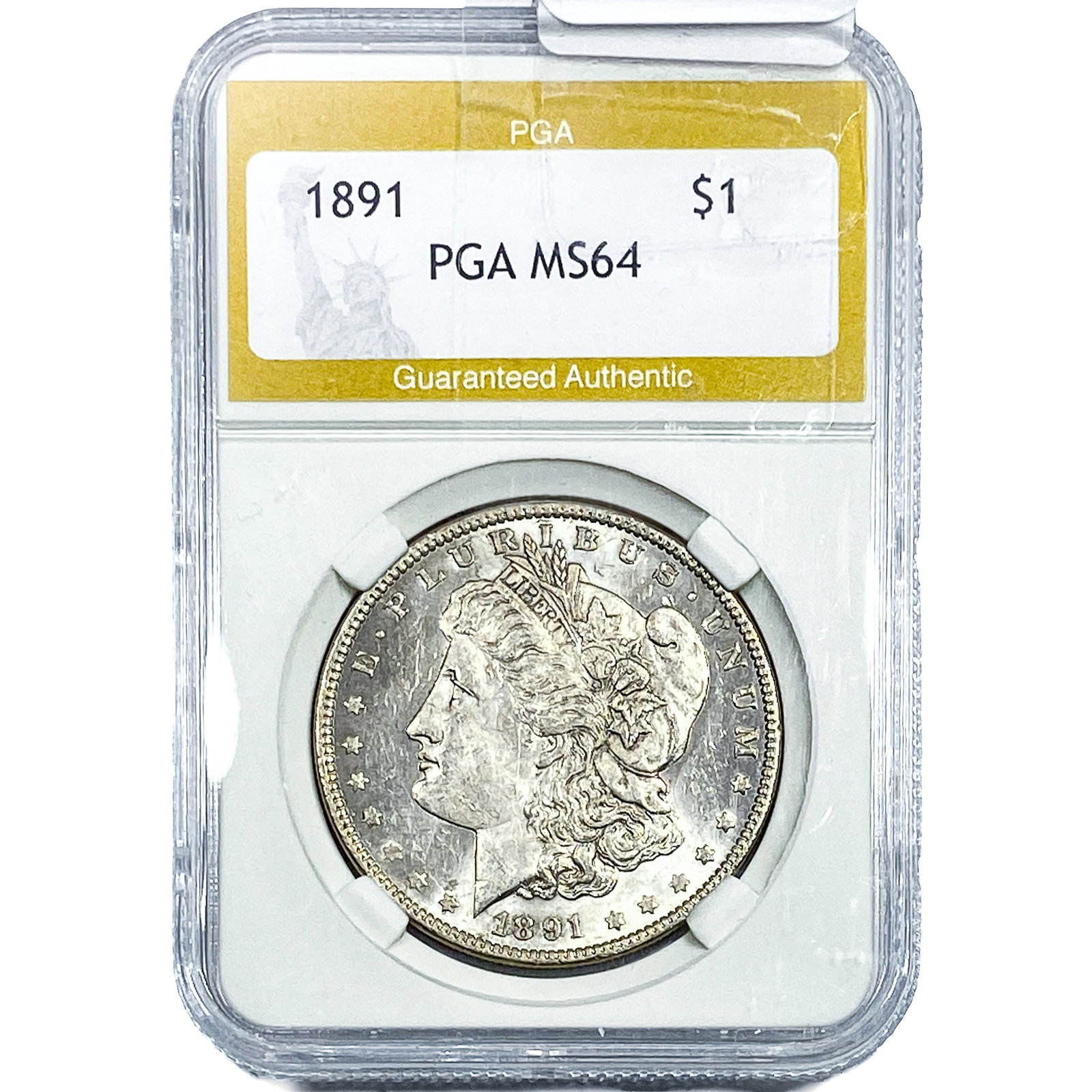 1891 Morgan Silver Dollar PGA MS64: 1891 Morgan Silver Dollar PGA MS64