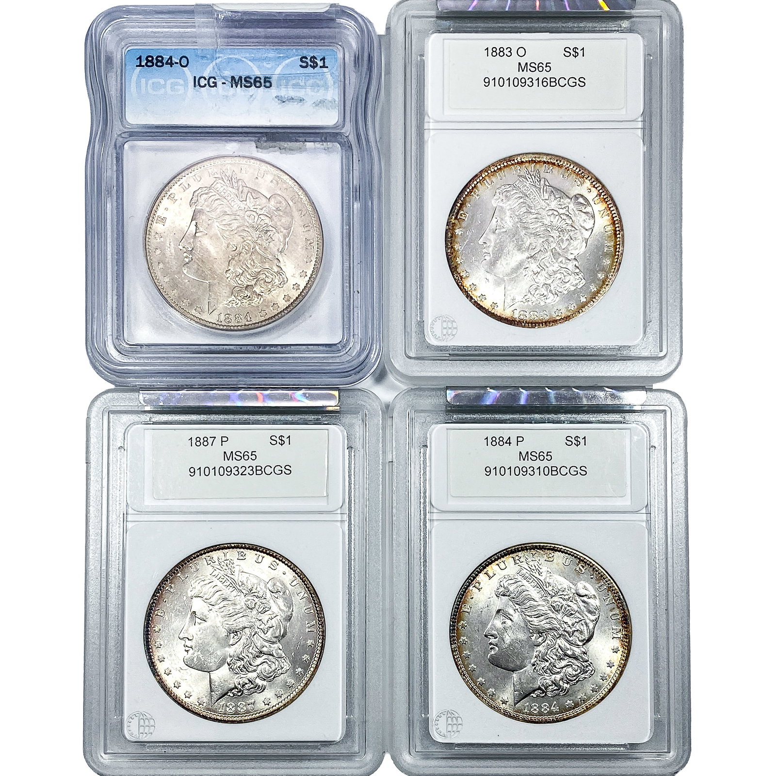 [4] 1881-1887 Morgan Silver Dollar MS65: [4] 1881-1887 Morgan Silver Dollar MS65