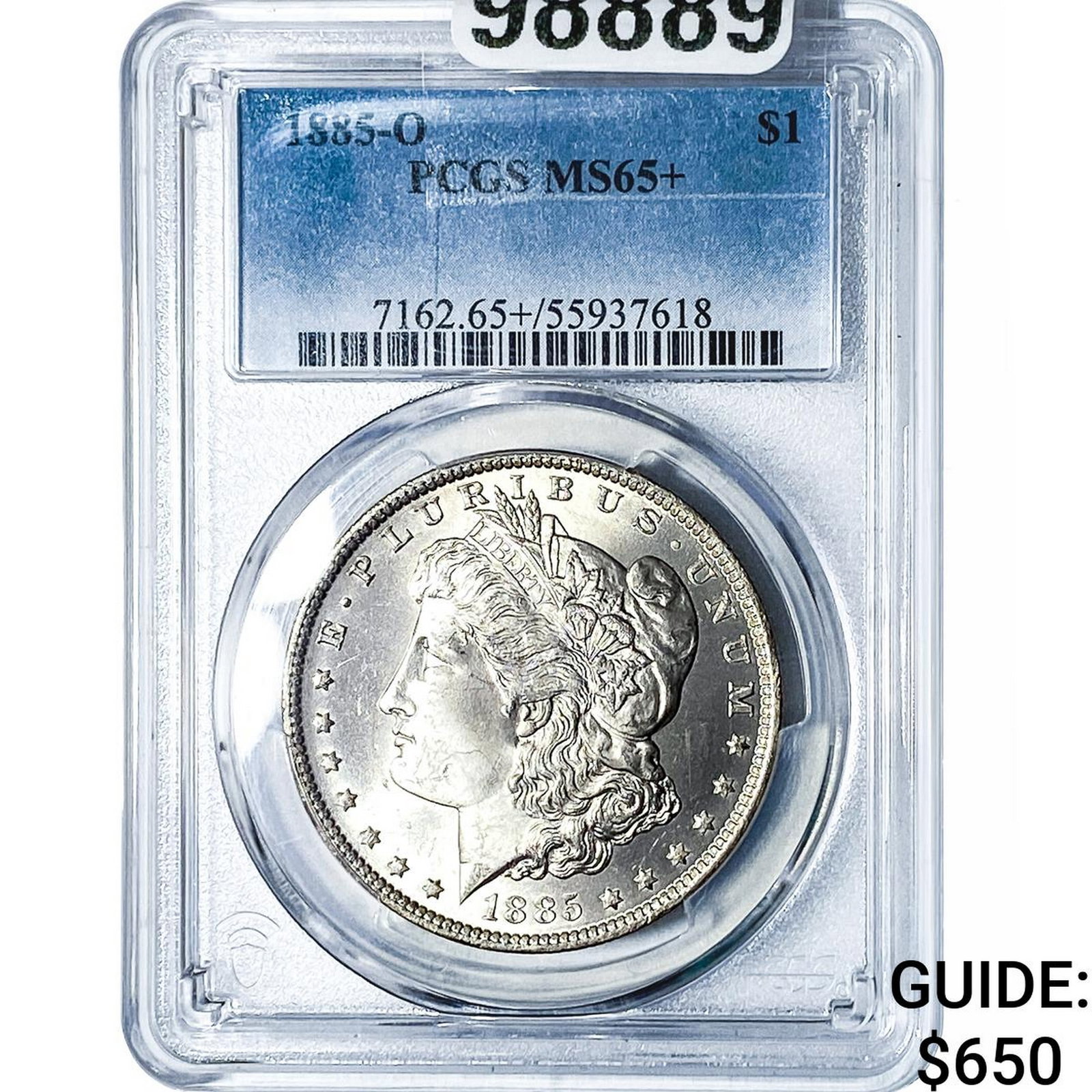 1885-O Morgan Silver Dollar PCGS MS65+ R: 1885-O Morgan Silver Dollar PCGS MS65+ R