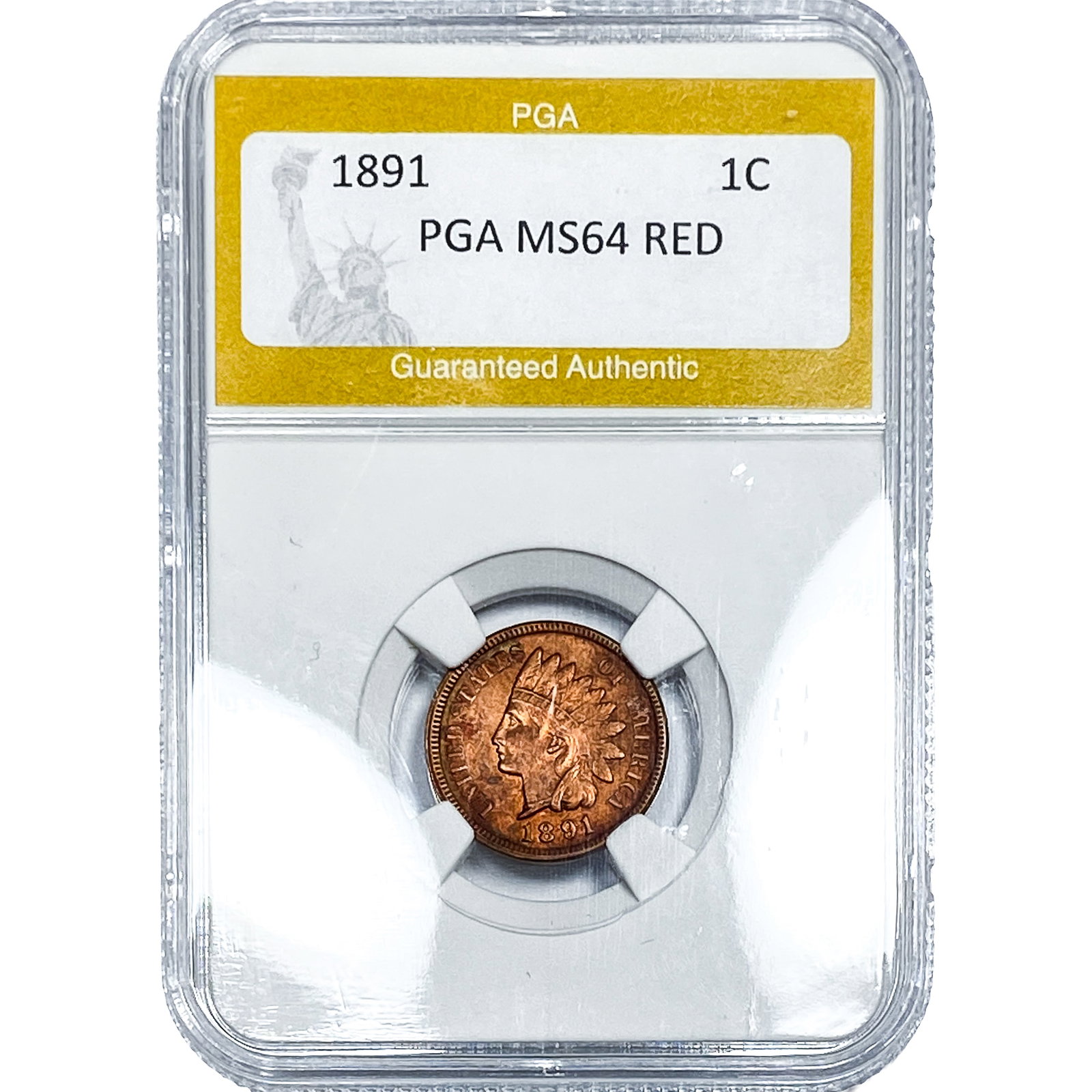 1891 Indian Head Cent PGA MS64 Red: 1891 Indian Head Cent PGA MS64 Red