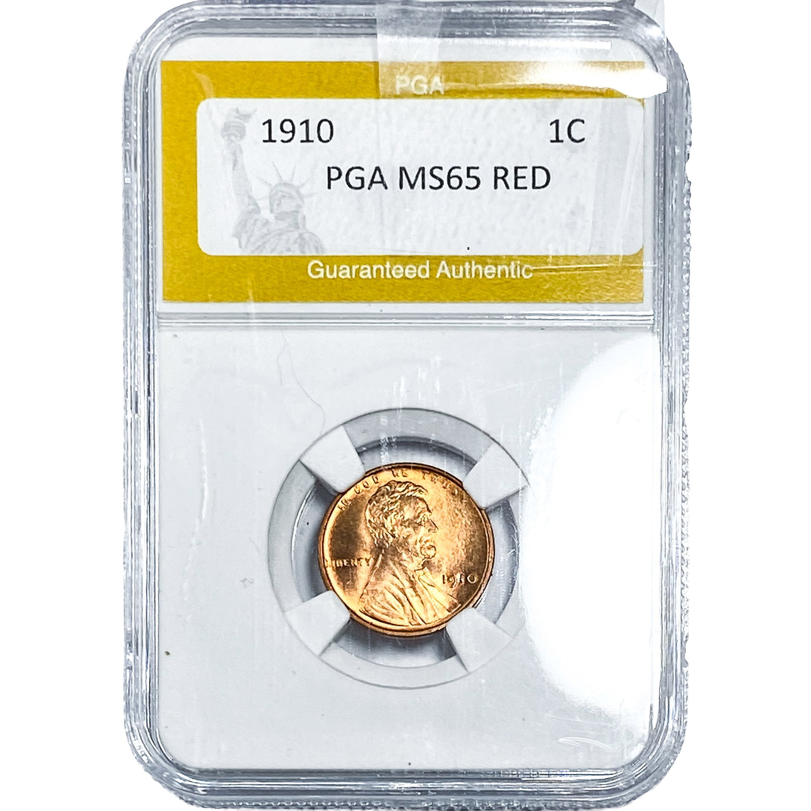 1910 Wheat Cent PGA MS65 Red: 1910 Wheat Cent PGA MS65 Red