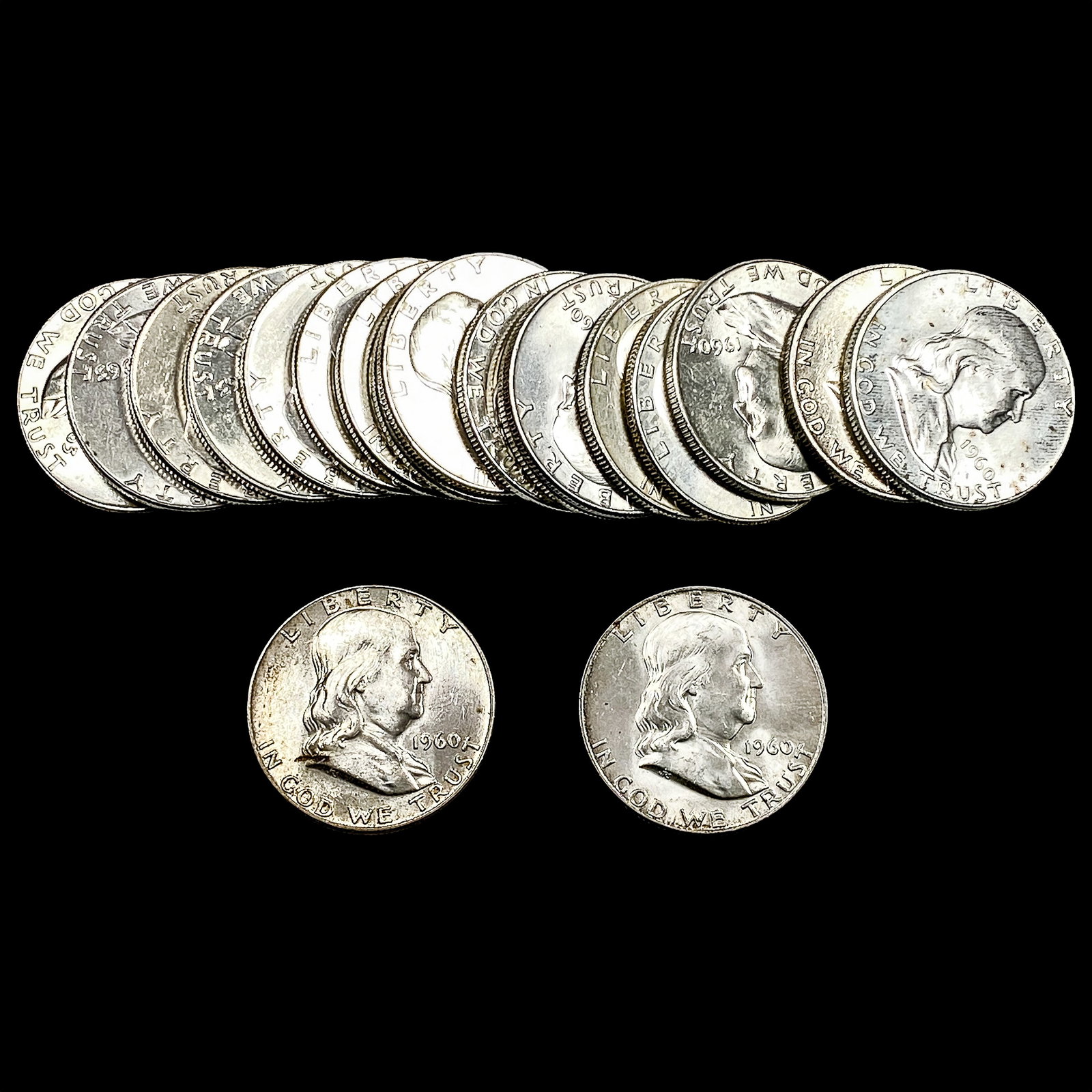 [19] 1960-1963 Franklin Half Dollar Roll (1 of 2)