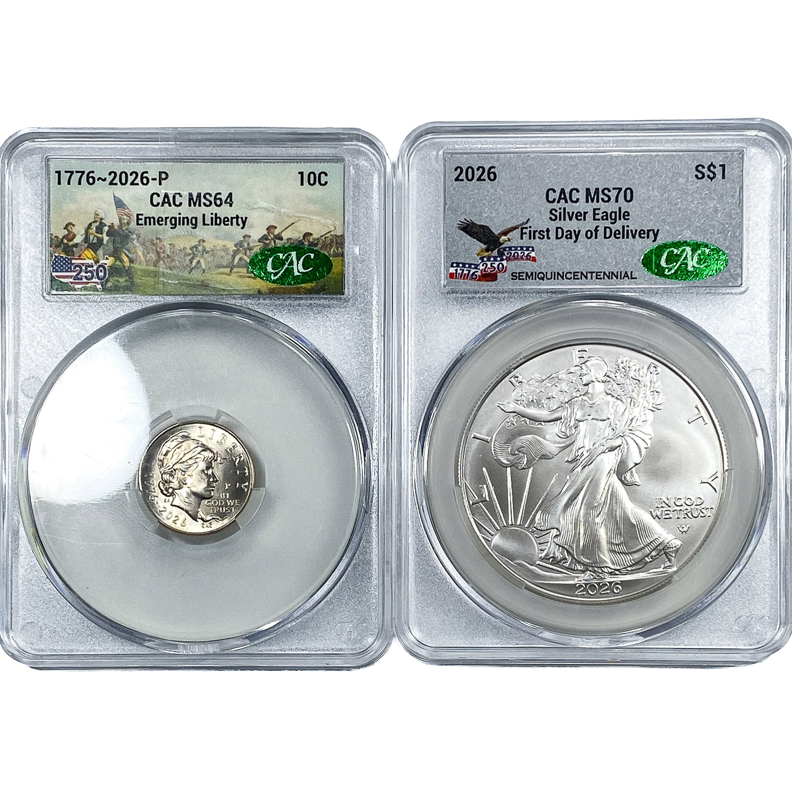 [2] 2023 U.S. Silver Dollar and Dime Lot CAC: [2] 2023 U.S. Silver Dollar and Dime Lot CAC