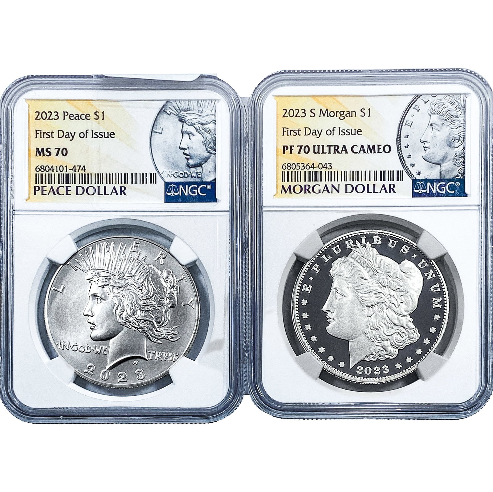 2023 Peace & Morgan Dollar Lot NGC PF70/MS70: 2023 Peace & Morgan Dollar Lot NGC PF70/MS70