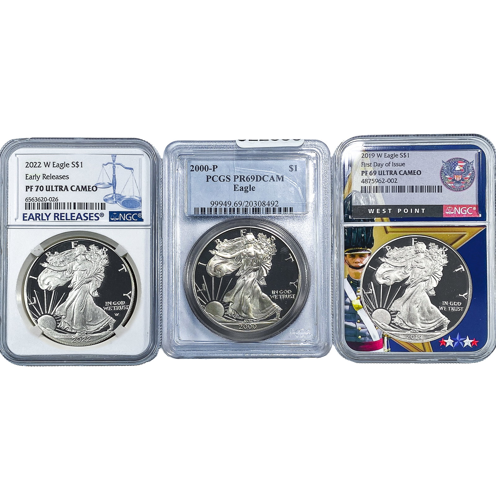[3] 2000-2022 Silver Eagle NGC/PCGS: [3] 2000-2022 Silver Eagle NGC/PCGS