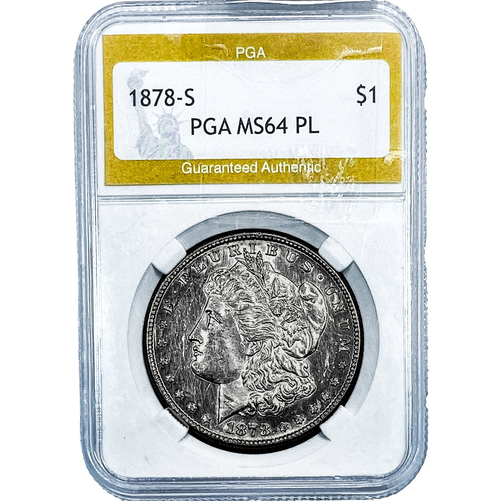 1878-S Morgan Silver Dollar NGC MS64 PL: 1878-S Morgan Silver Dollar NGC MS64 PL
