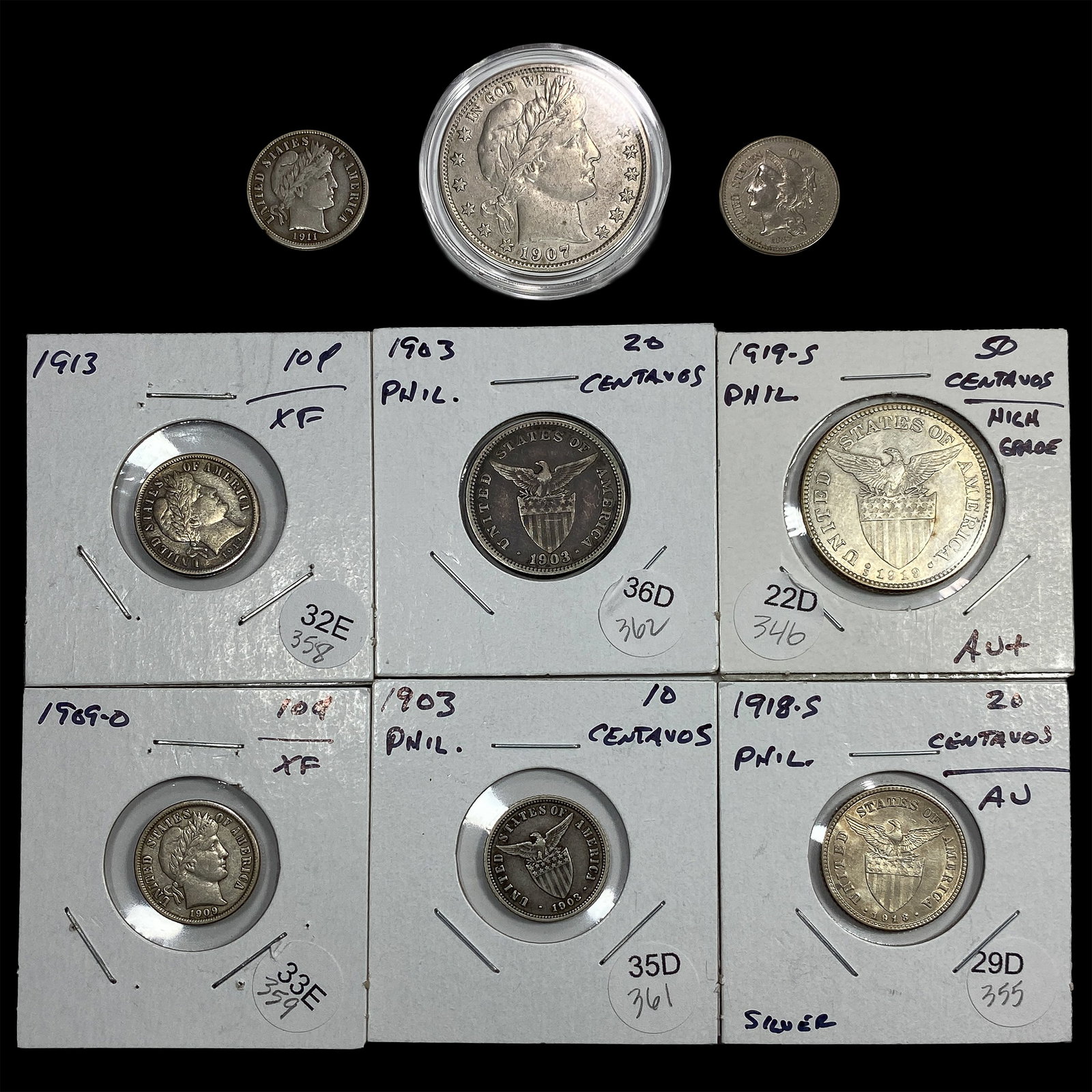 [9] 1867-1919 U.S. & Philippines SIlver Coin Lot (1 of 2)