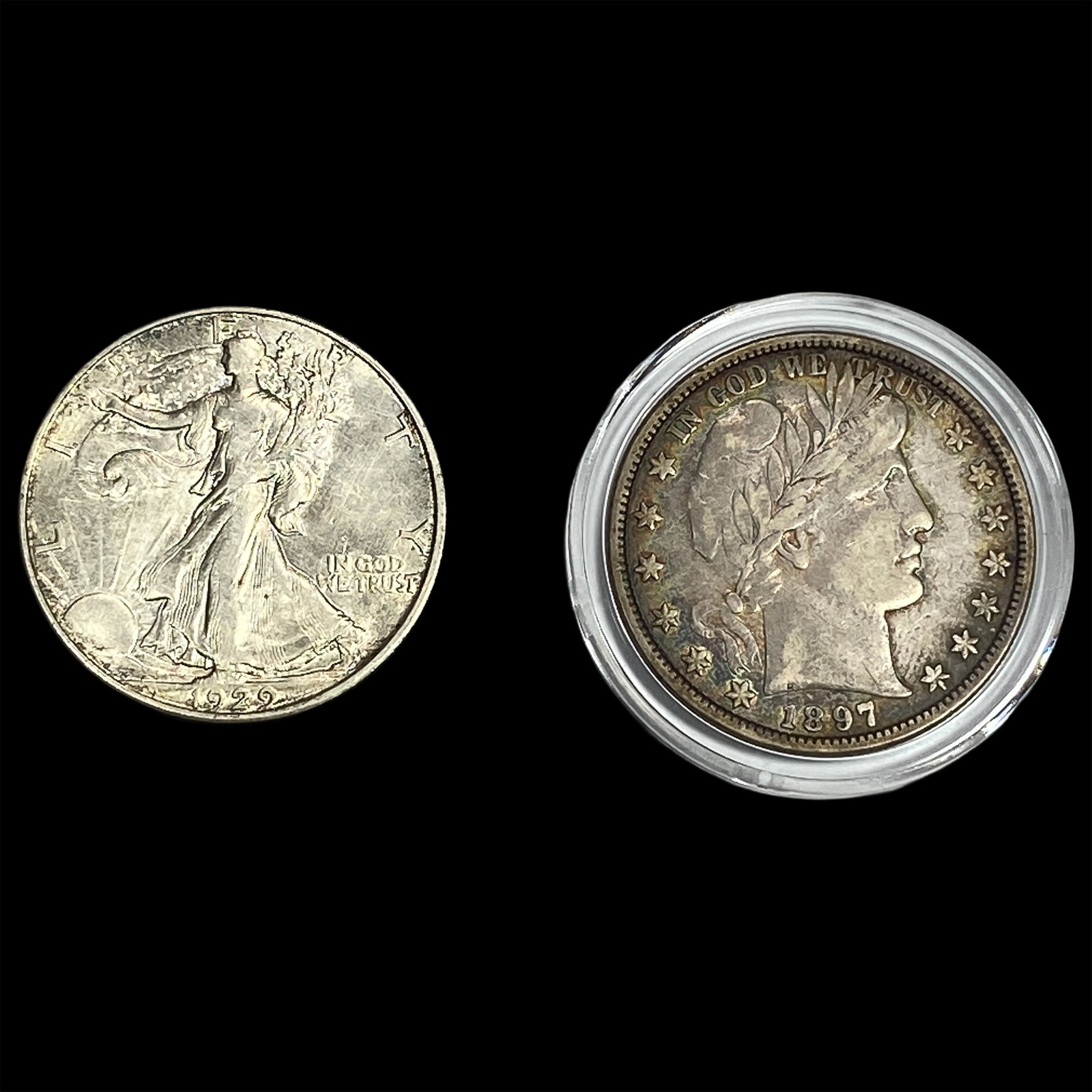 [2] 1897-1929 U.S. Silver Half Dollar Lot: [2] 1897-1929 U.S. Silver Half Dollar Lot