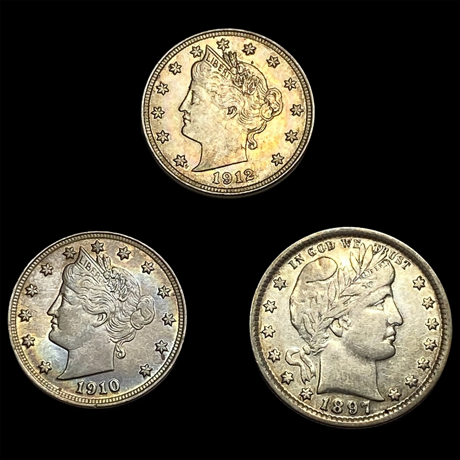 [3] 1897-1912 U.S. Silver Coin Lot 5C & 25C (1 of 2)