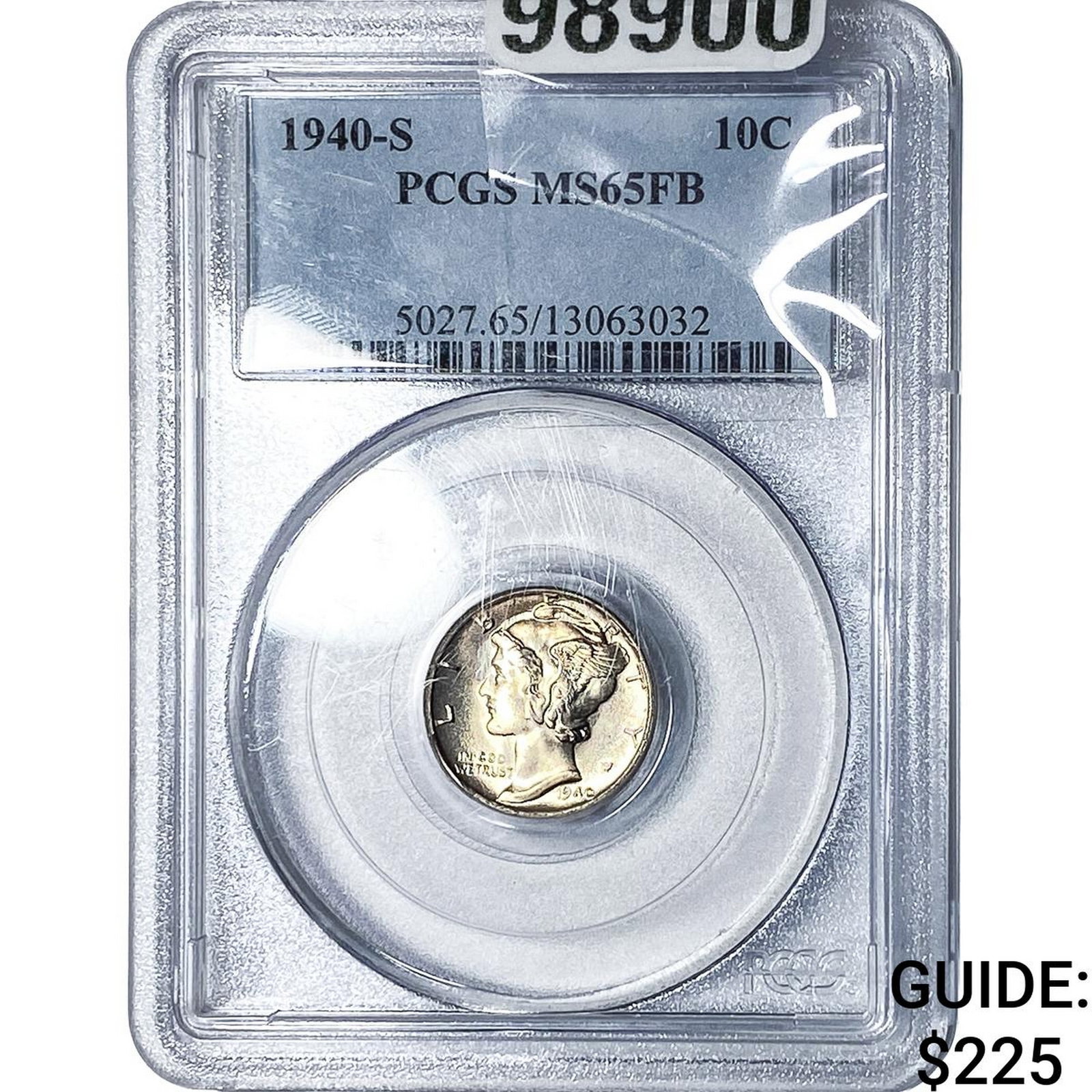 1940-S Mercury Silver Dime PCGS MS65 FB: 1940-S Mercury Silver Dime PCGS MS65 FB