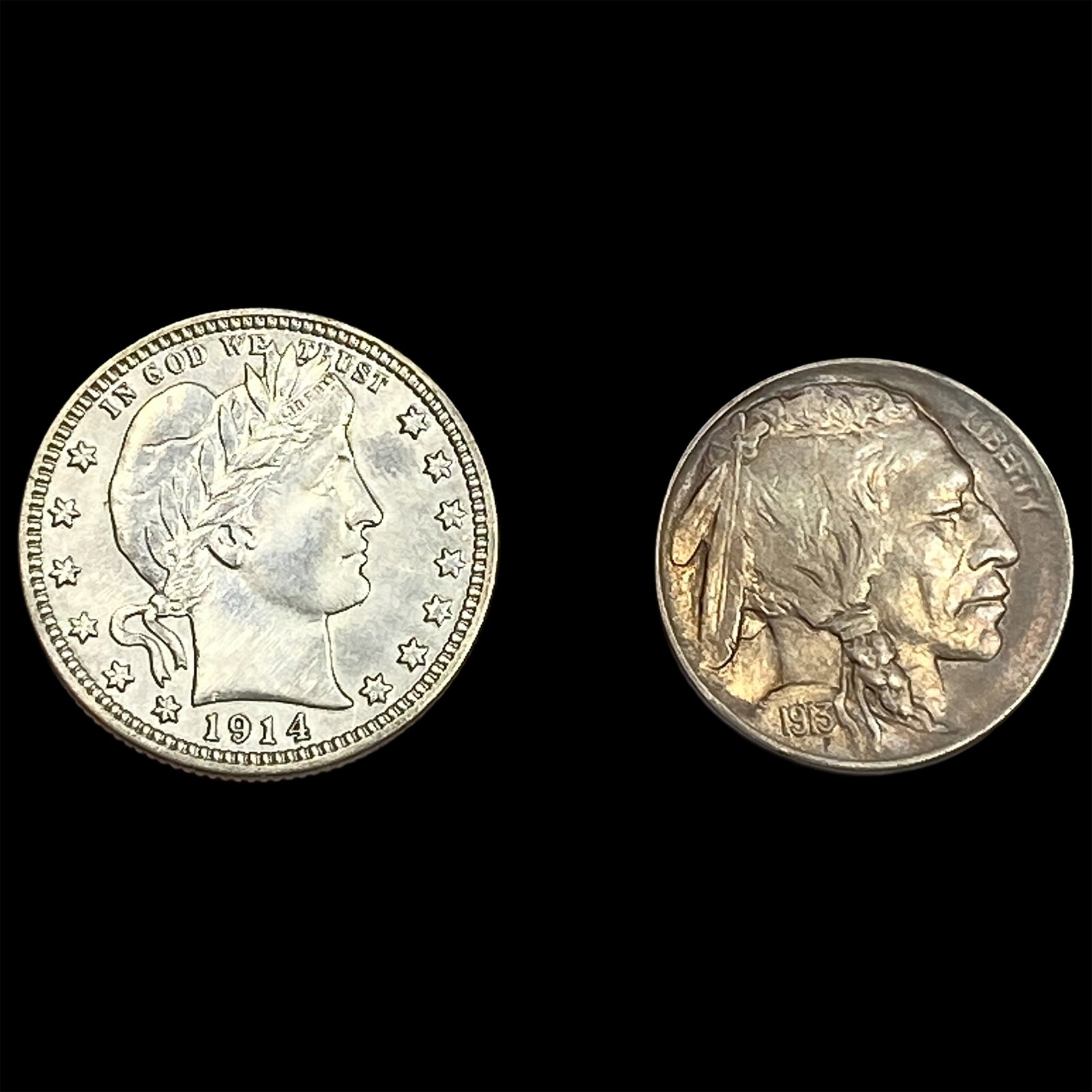 [2] 1913-1914 U.S. Coin Lot 5C & 25C (1 of 2)