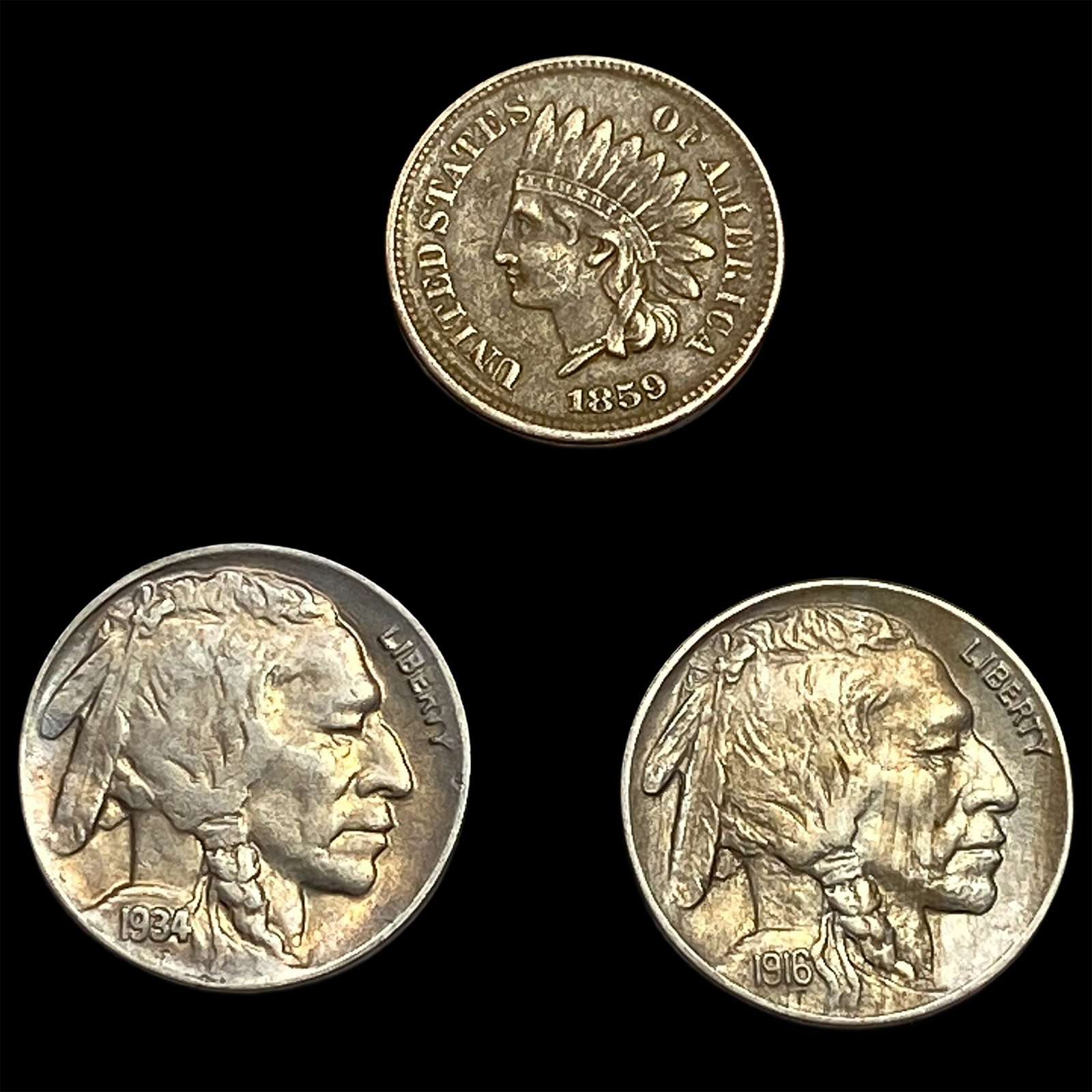 [3] 1859-1934 U.S. Coin Lot 1C & 5C (1 of 2)