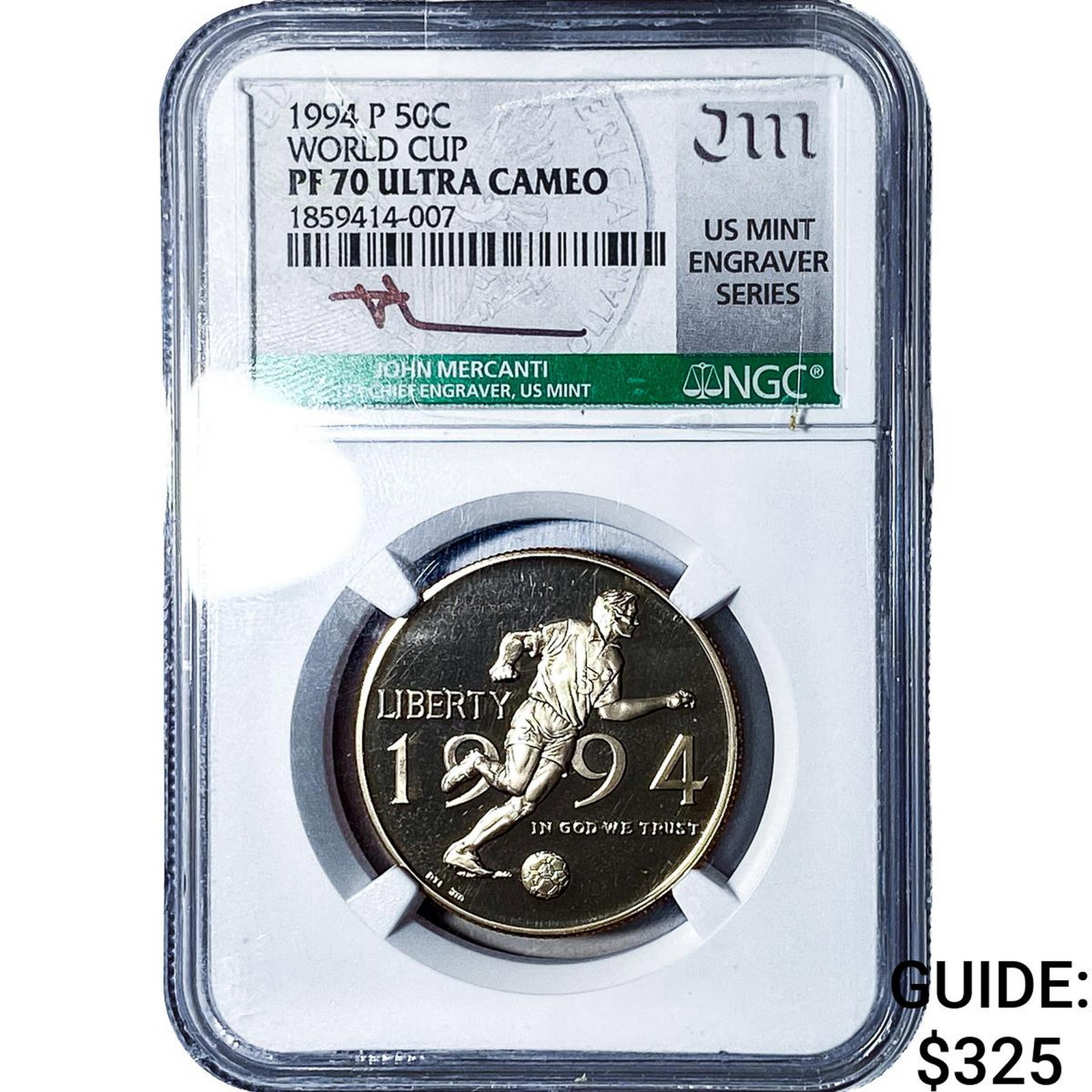 1994-P World Cup Commemorative Half Dollar NGC PF70 Ultra Cameo: 1994-P World Cup Commemorative Half Dollar NGC PF70 Ultra Cameo