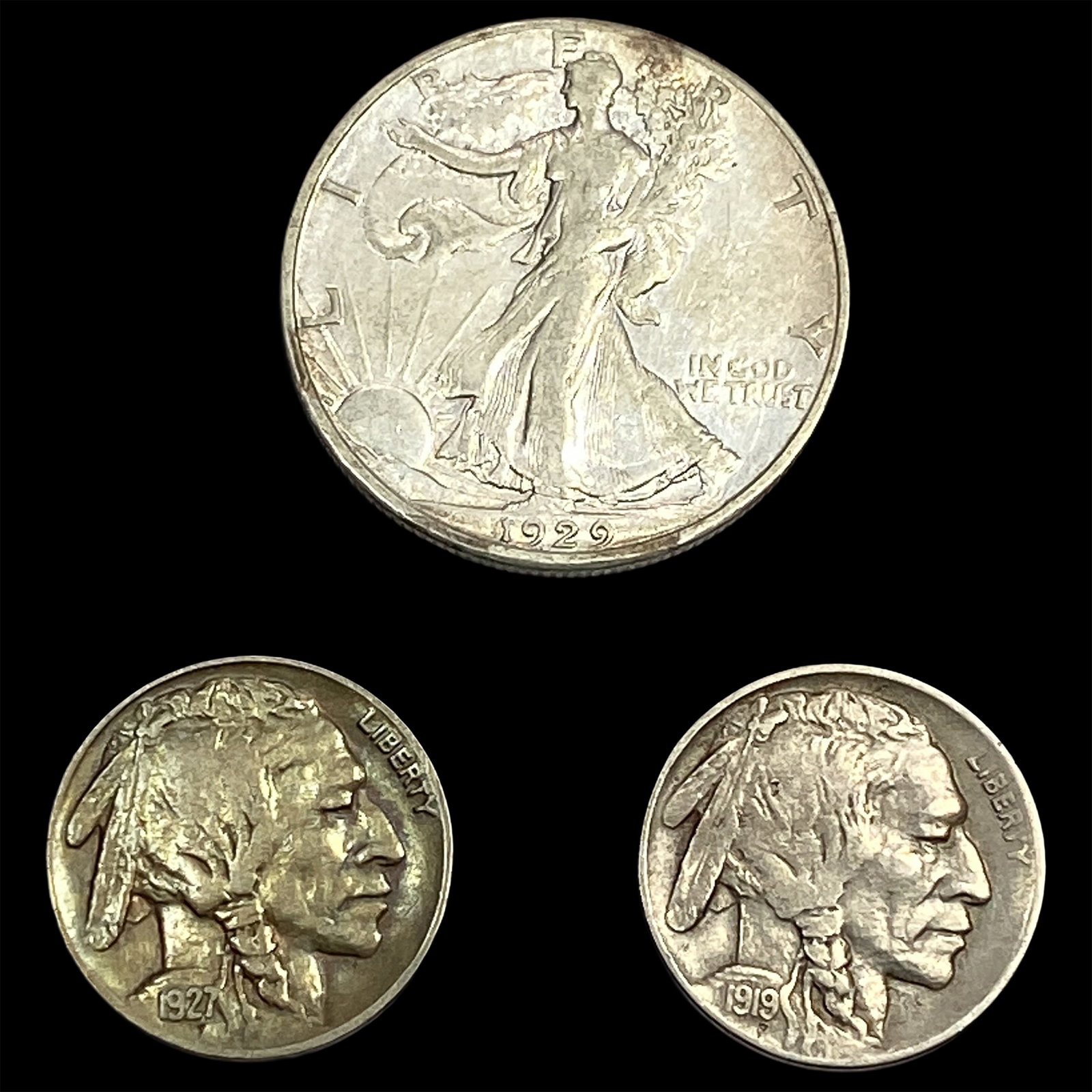 [3] 1919-1929 U.S. Coin Lot 5C & 50C (1 of 2)