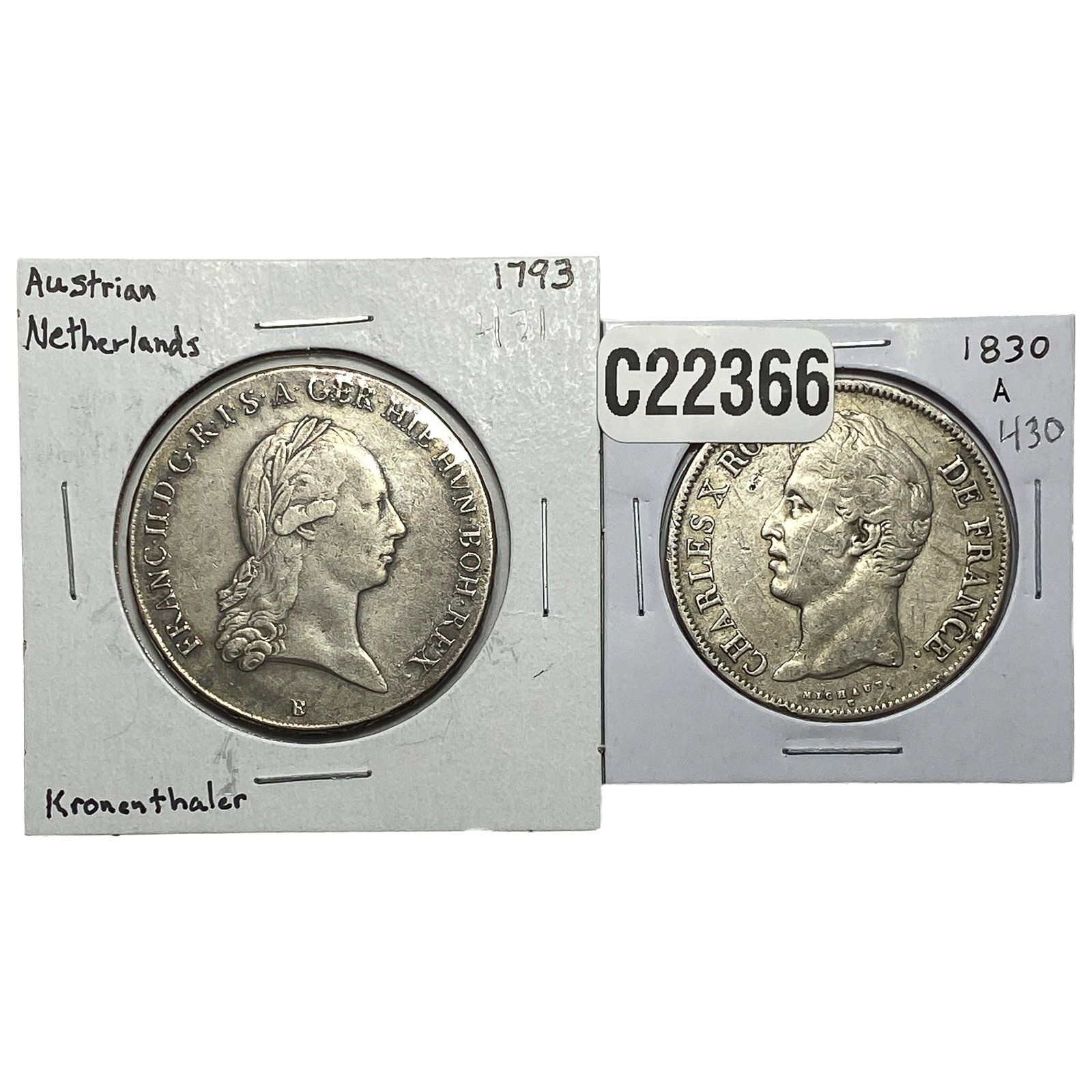 [2] 1793-1830 Foreign Silver Coin Lot: [2] 1793-1830 Foreign Silver Coin Lot