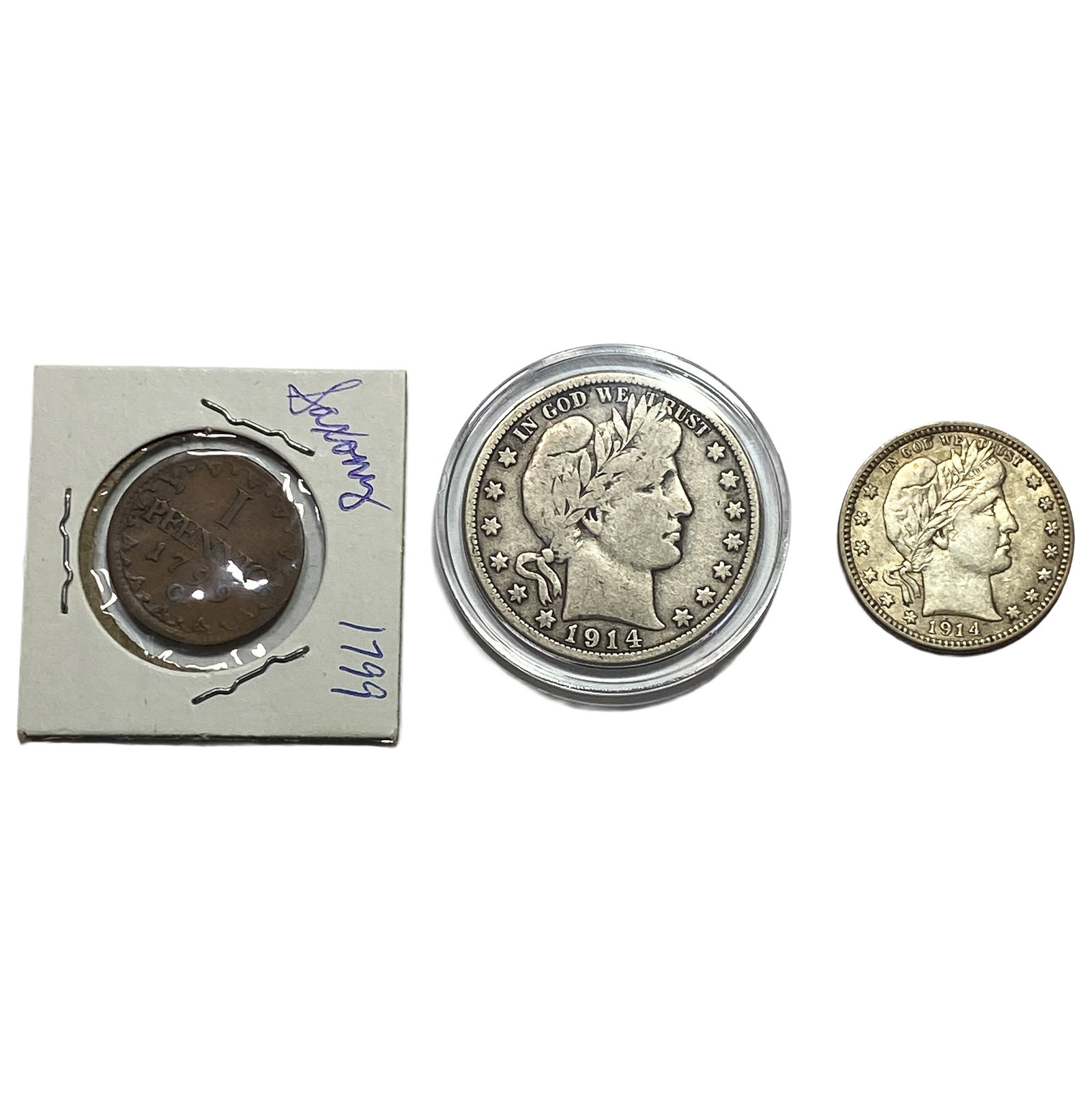 [3] 1799-1914 German & U.S. Coin Lot: [3] 1799-1914 German & U.S. Coin Lot