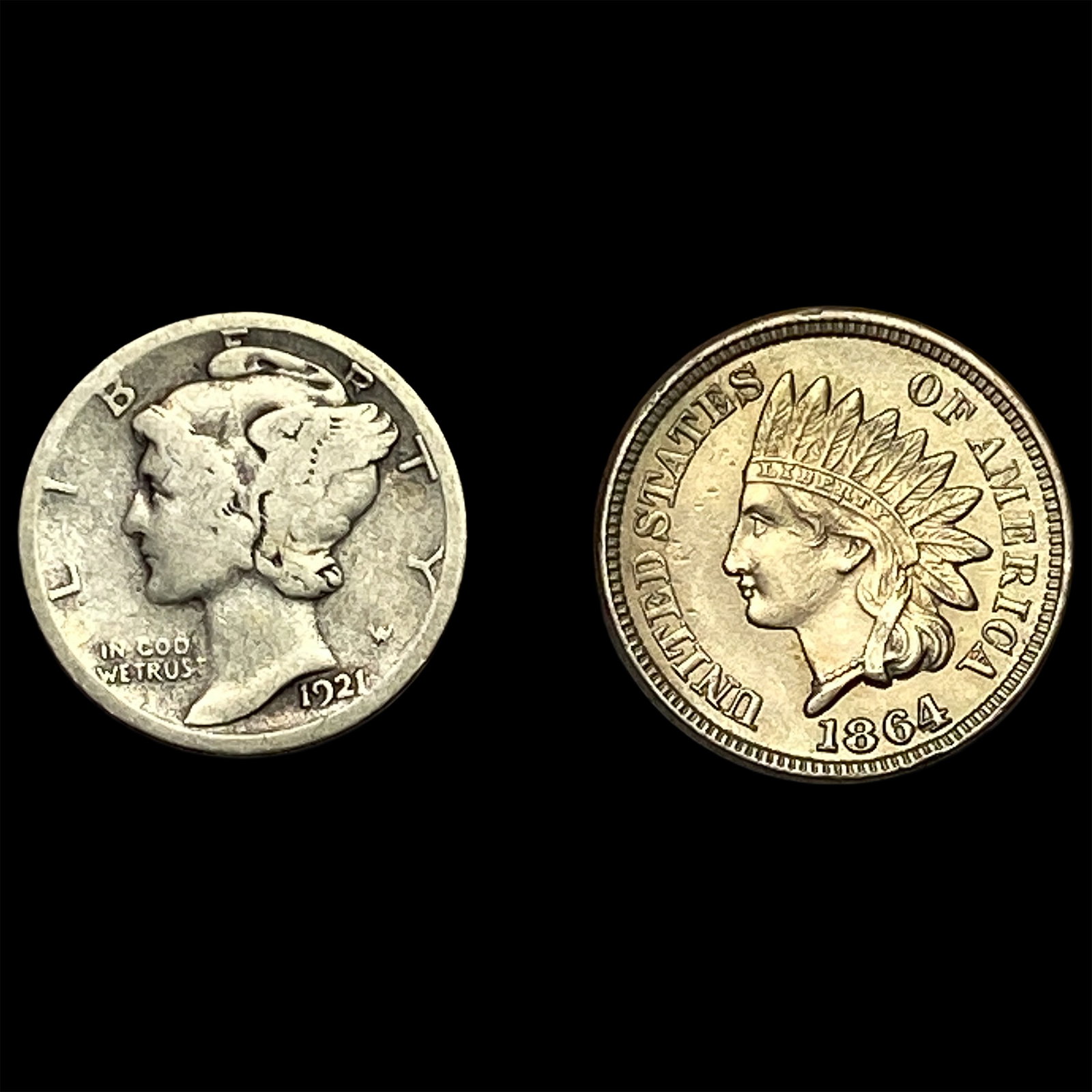 [2] 1864-1921 U.S. Coin Lot 1C & 10C (1 of 2)