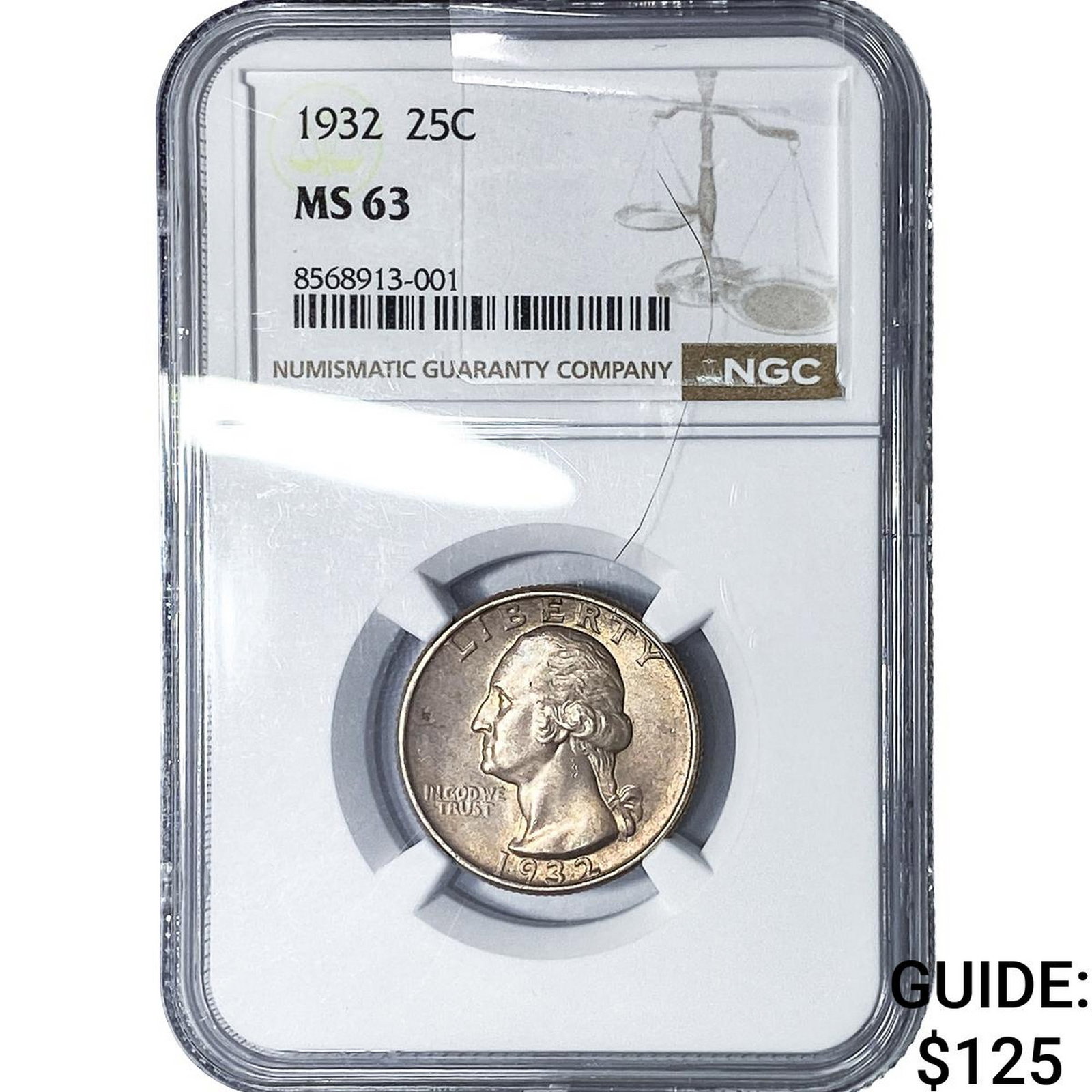 1932 Washington Silver Quarter NGC MS63: 1932 Washington Silver Quarter NGC MS63