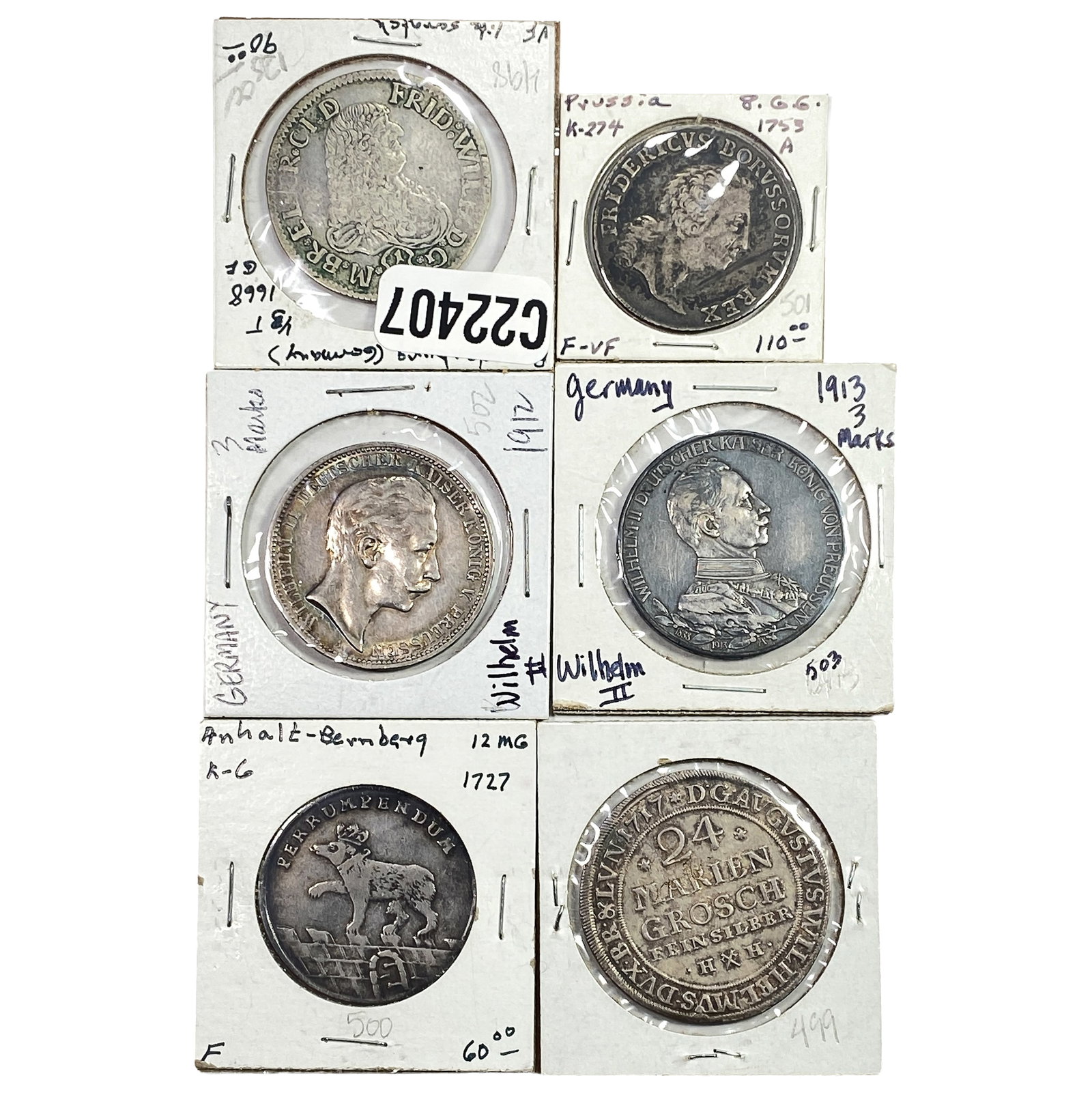 [6] 1668-1913 German State Silver Coin Lot: [6] 1668-1913 German State Silver Coin Lot