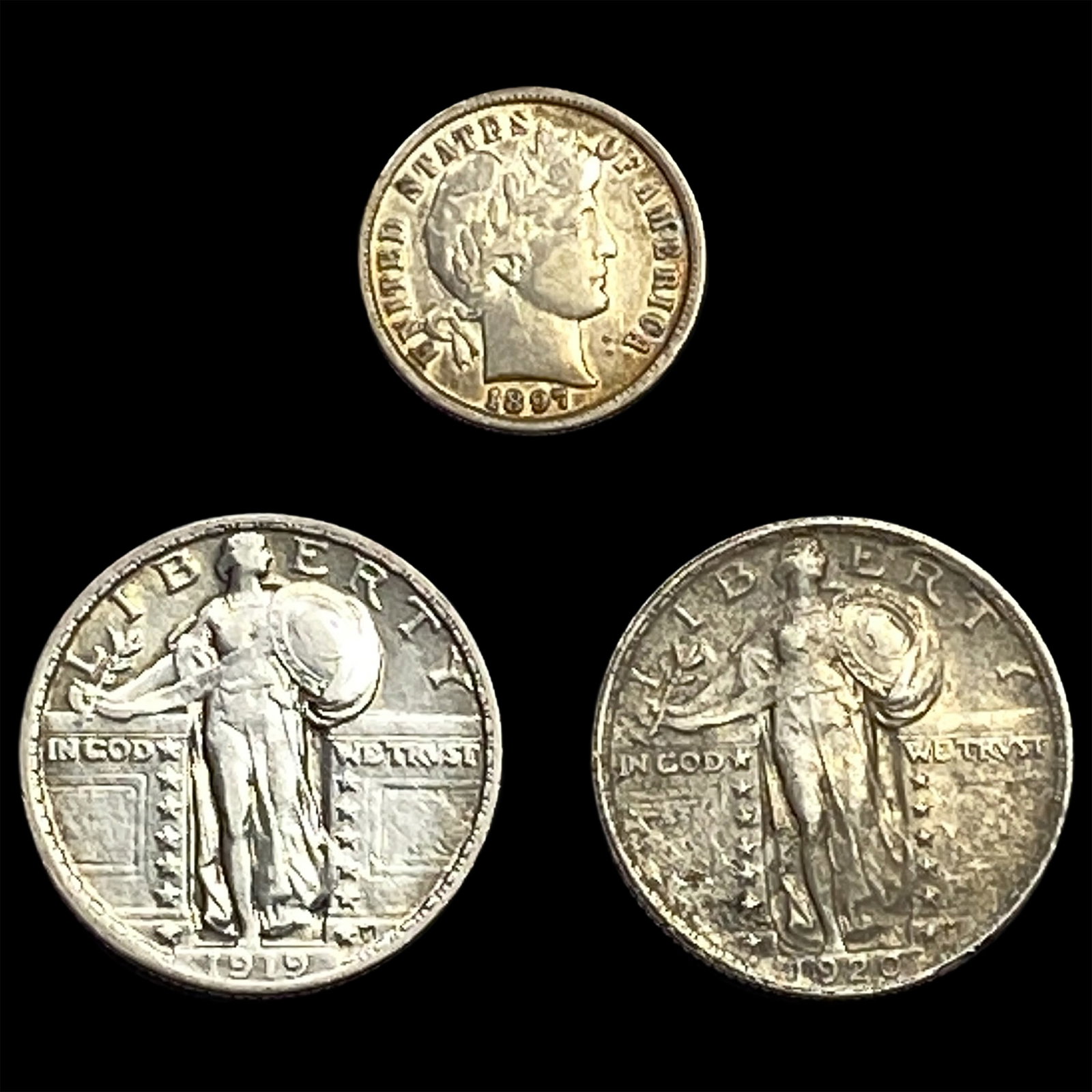 [3] 1897-1920 U.S Silver Coin Lot 10C & 25C (1 of 2)