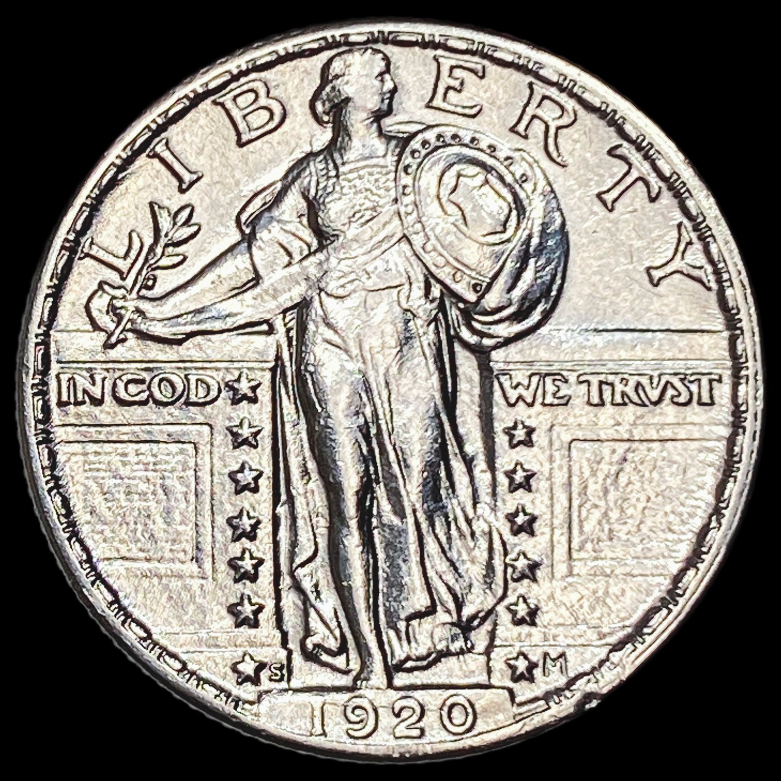 1920-S Silver Standing Liberty Quarter CHOICE BU: 1920-S Silver Standing Liberty Quarter CHOICE BU