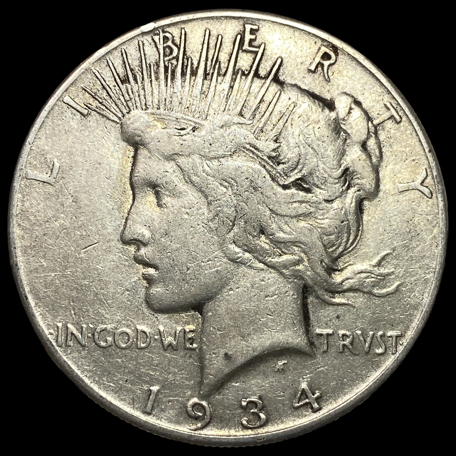 1934-S Peace Silver Dollar NEARLY UNCIRCULATED: 1934-S Peace Silver Dollar NEARLY UNCIRCULATED