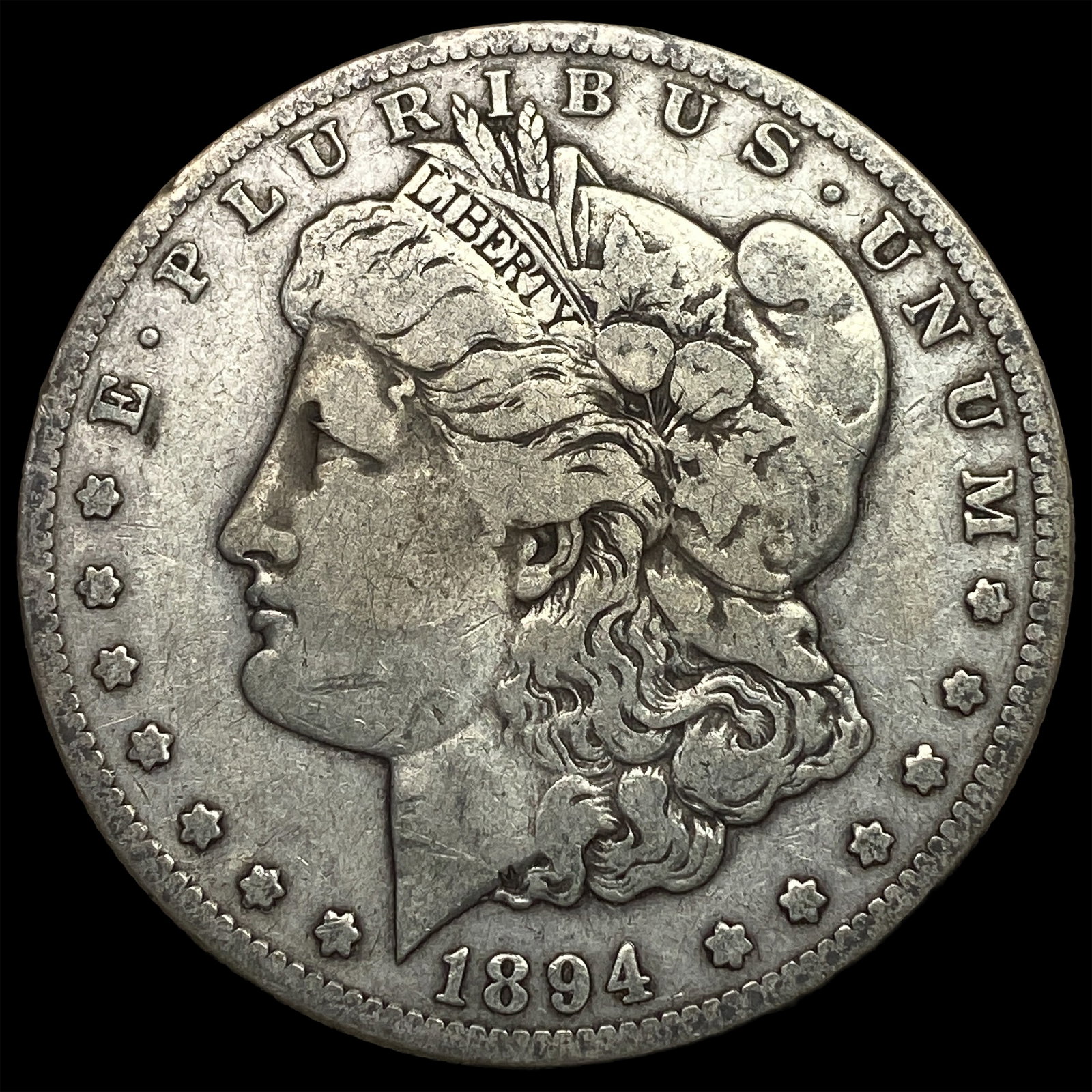 1894-S Silver Morgan Dollar ABOUT UNCIRCULATED: 1894-S Silver Morgan Dollar ABOUT UNCIRCULATED