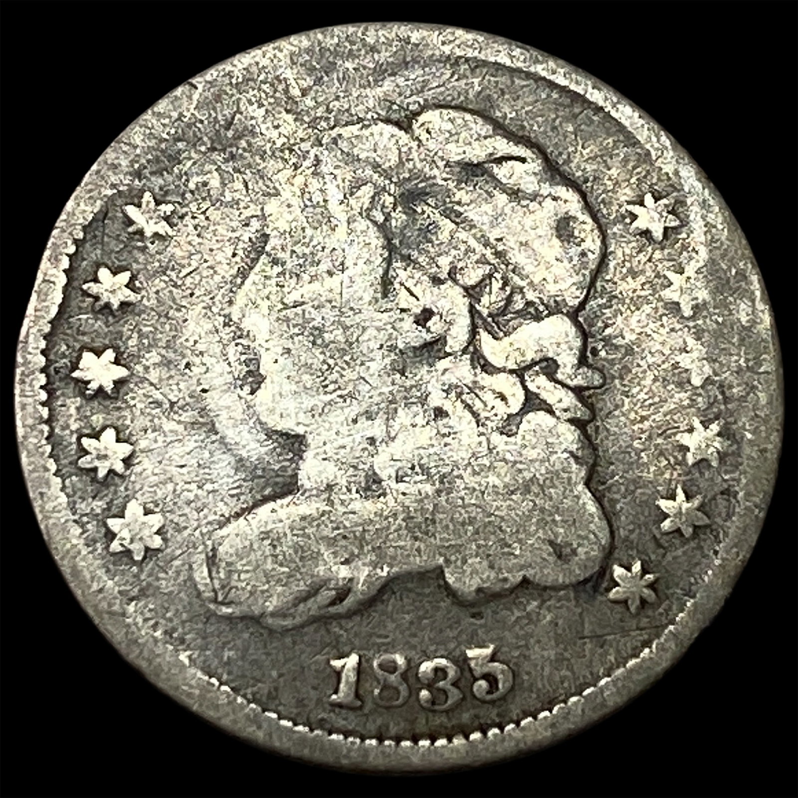 1835 Capped Bust Half Dime NEARLY UNCIRCULATED: 1835 Capped Bust Half Dime NEARLY UNCIRCULATED