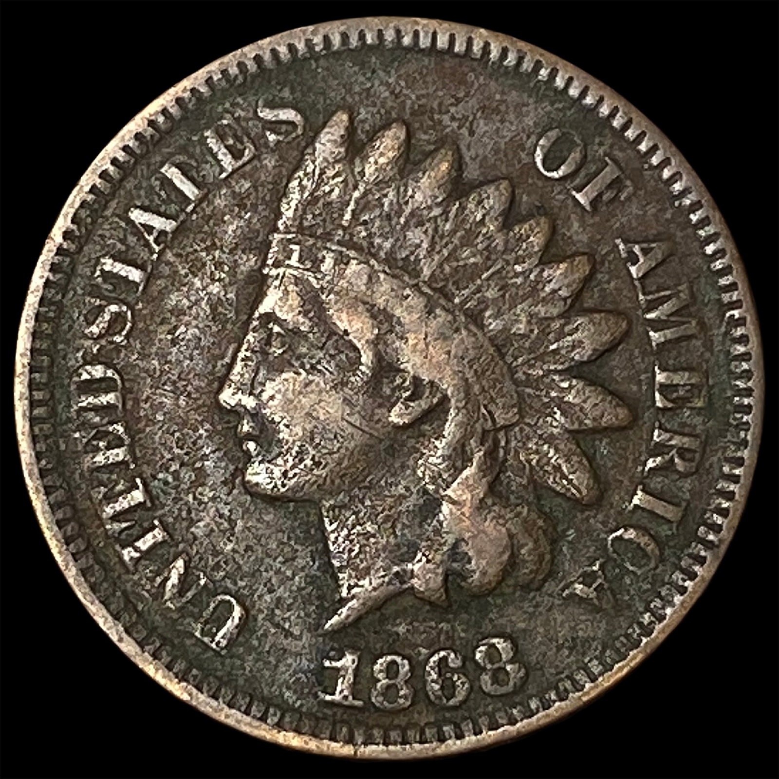 1868 Indian Head Cent LIGHTLY CIRCULATED: 1868 Indian Head Cent LIGHTLY CIRCULATED