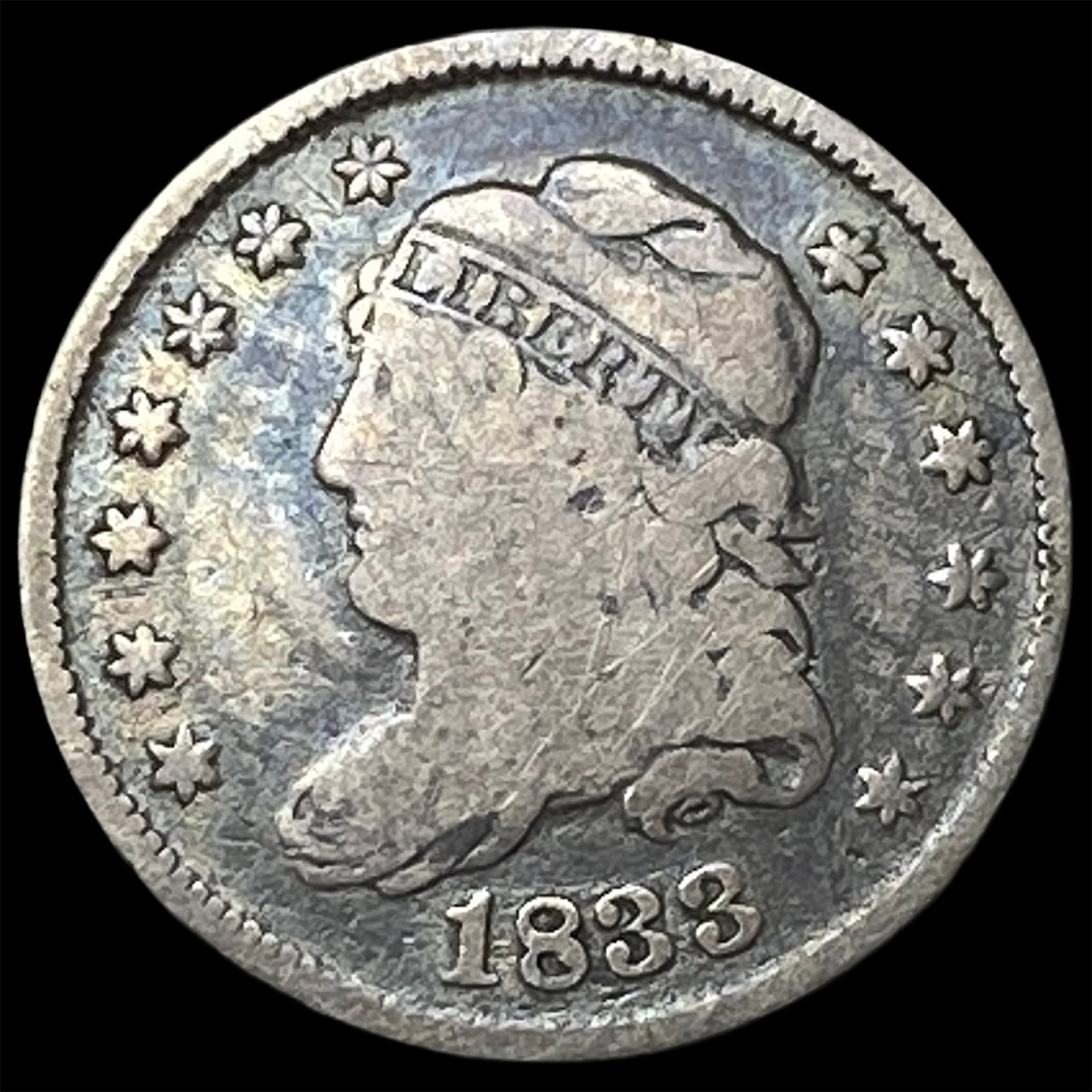 1833 Capped Bust Half Dime NICELY CIRCULATED: 1833 Capped Bust Half Dime NICELY CIRCULATED