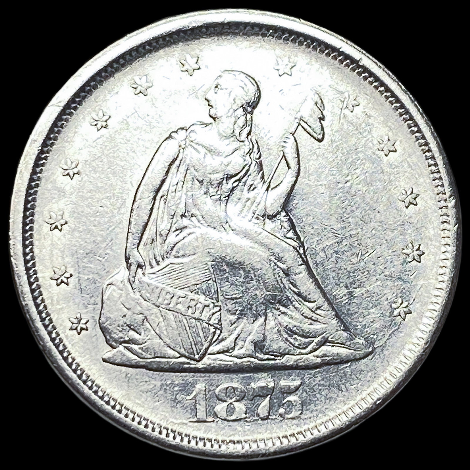 1875-S Twenty Cent Piece CLOSELY UNCIRCULATED: 1875-S Twenty Cent Piece CLOSELY UNCIRCULATED