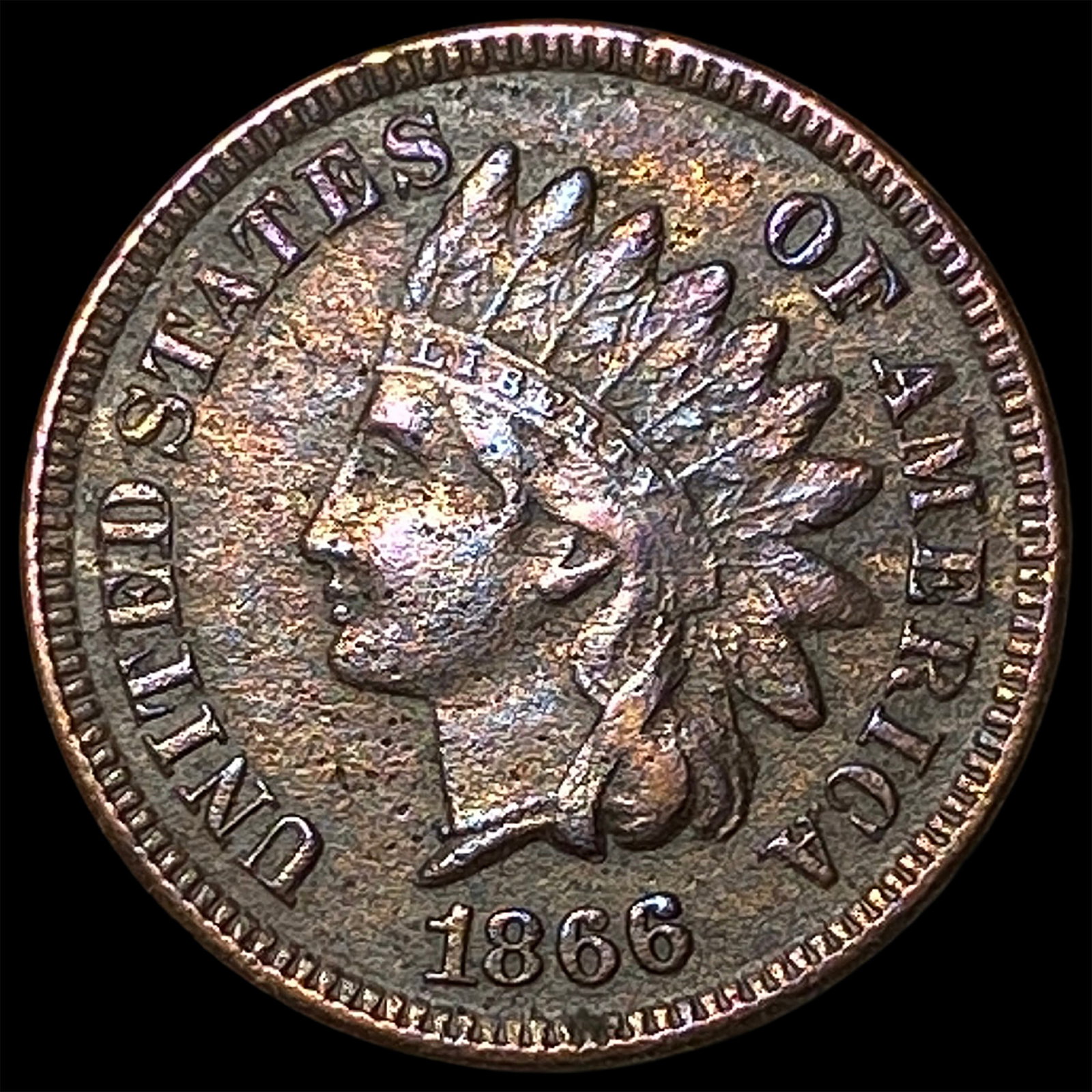 1866 Indian Head Cent CLOSELY UNCIRCULATED: 1866 Indian Head Cent CLOSELY UNCIRCULATED
