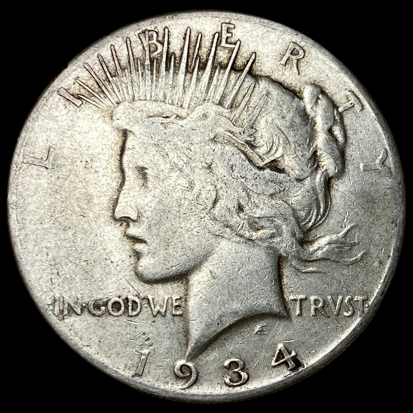 1934-S Peace Silver Dollar LIGHTLY CIRCULATED: 1934-S Peace Silver Dollar LIGHTLY CIRCULATED