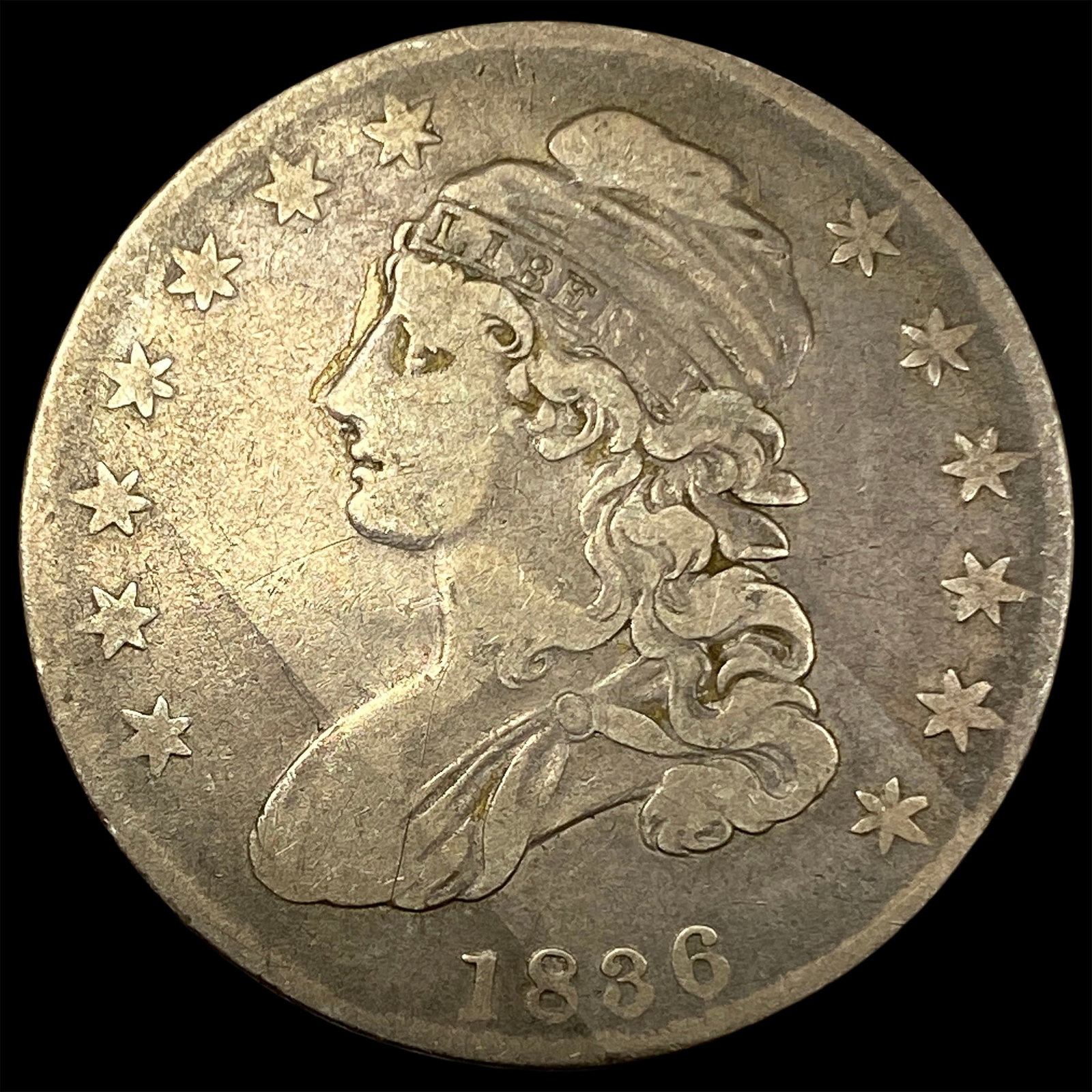 1836 Capped Bust Half Dollar LIGHTLY CIRCULATED: 1836 Capped Bust Half Dollar LIGHTLY CIRCULATED