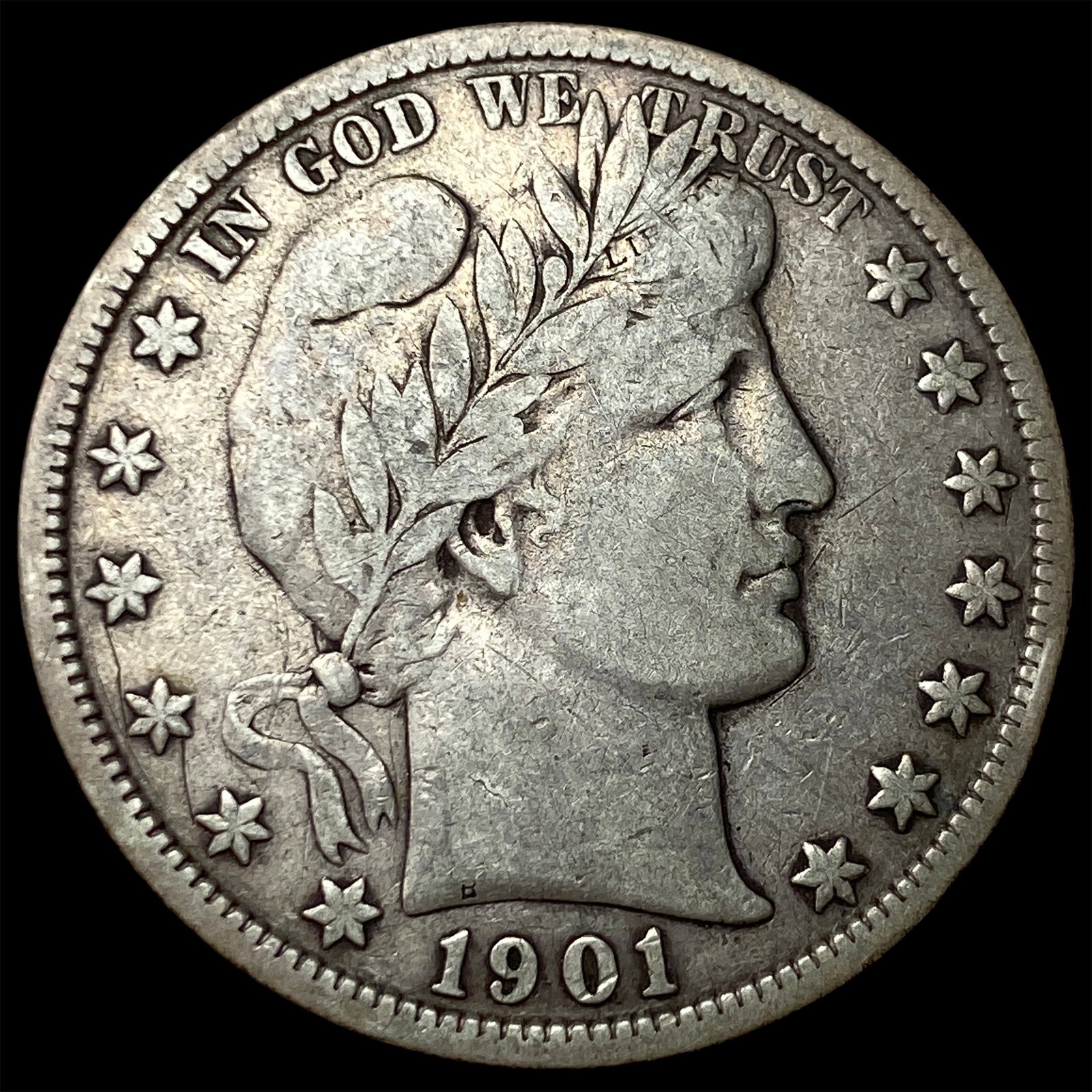 1901-S Silver Barber Half Dollar NEARLY UNCIRCULATED (1 of 2)