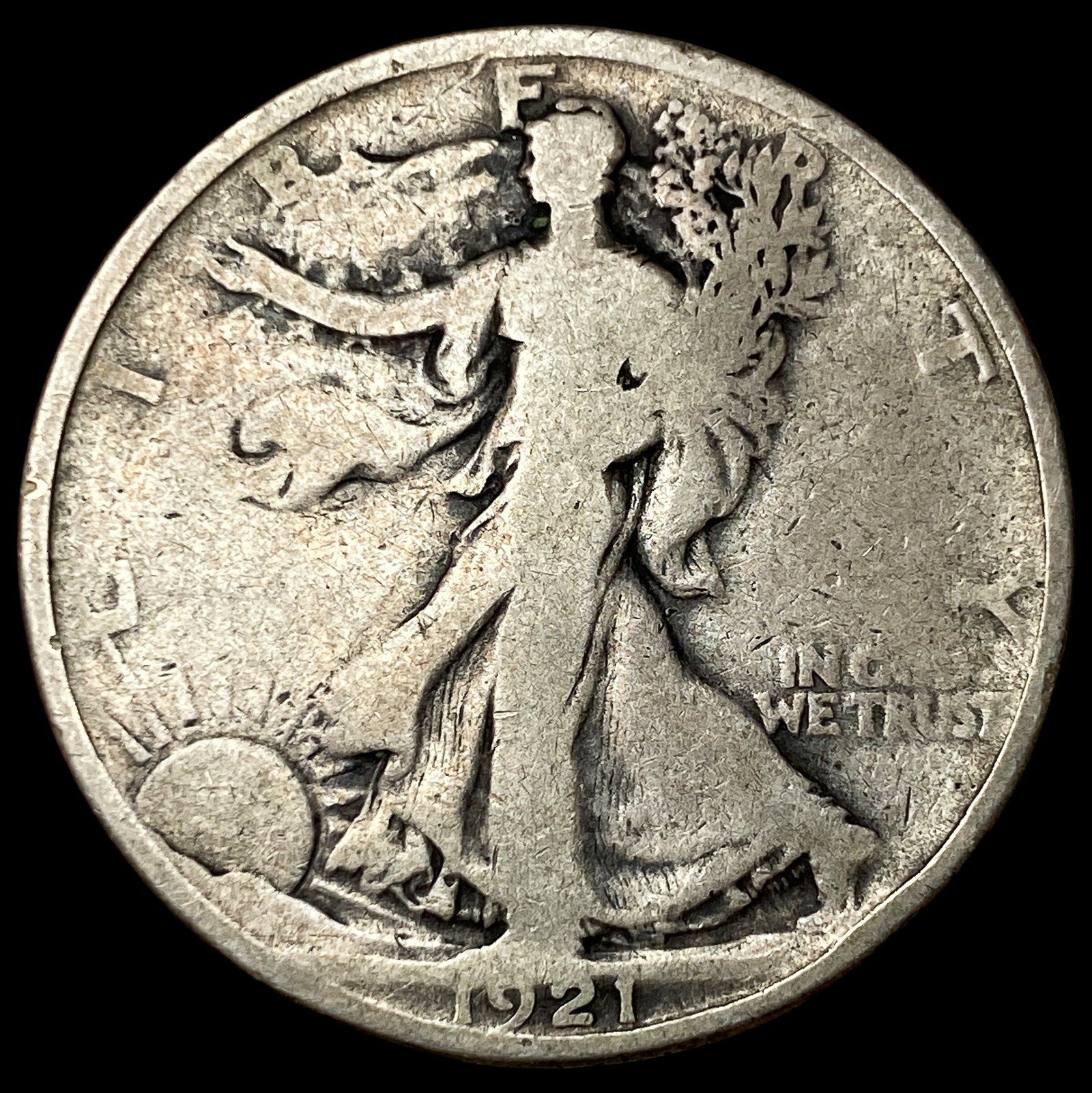 1921 Walking Liberty Half Dollar LIGHTLY CIRCULATED: 1921 Walking Liberty Half Dollar LIGHTLY CIRCULATED