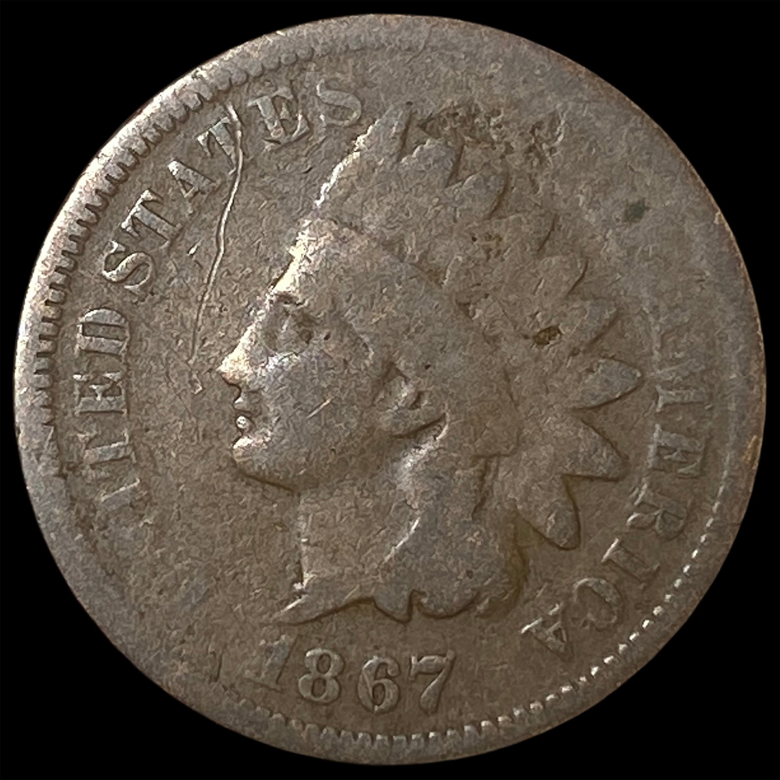 1867 Indian Head Cent NICELY CIRCULATED: 1867 Indian Head Cent NICELY CIRCULATED
