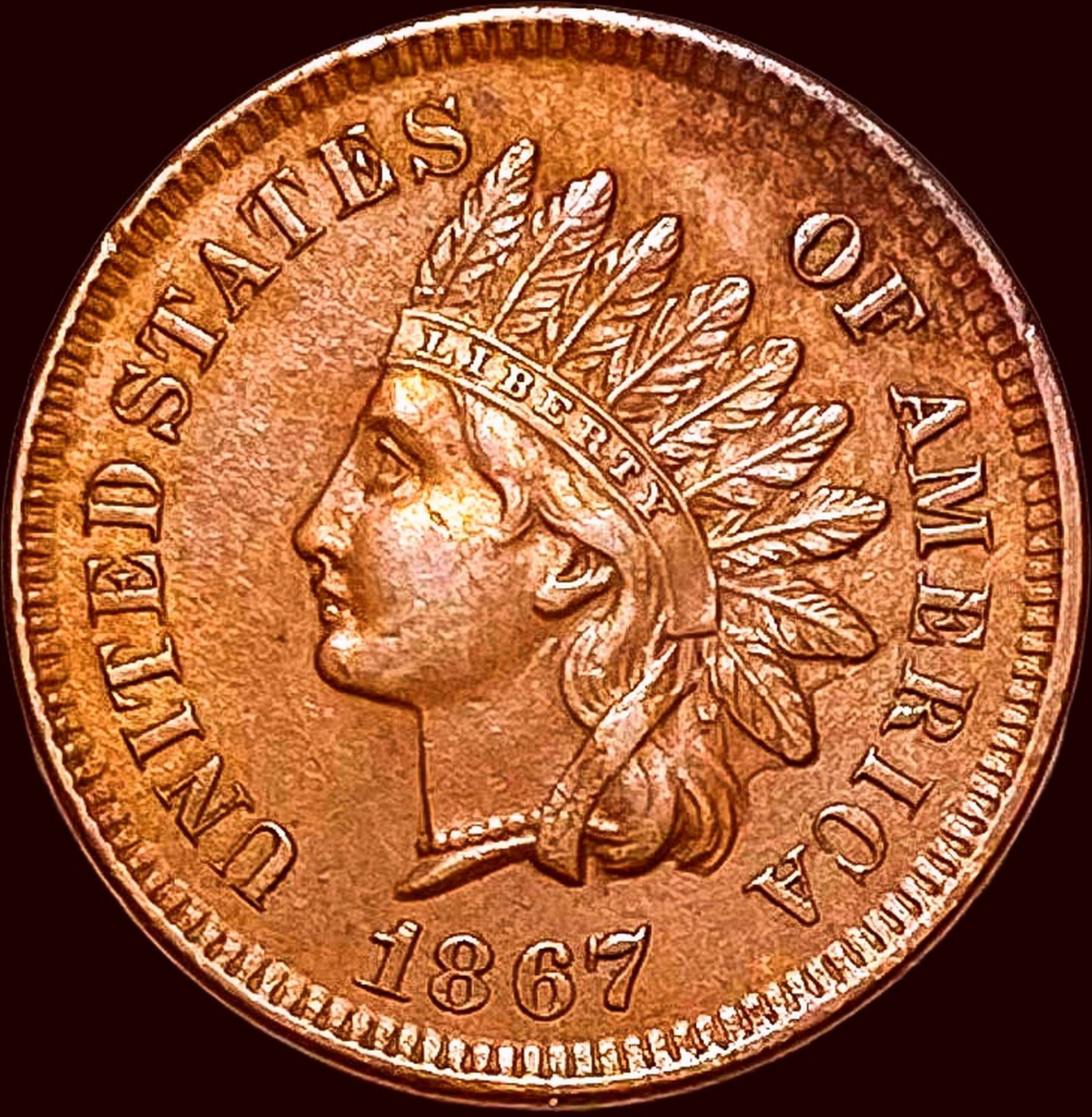 1867 Indian Head Cent CHOICE AU (1 of 2)