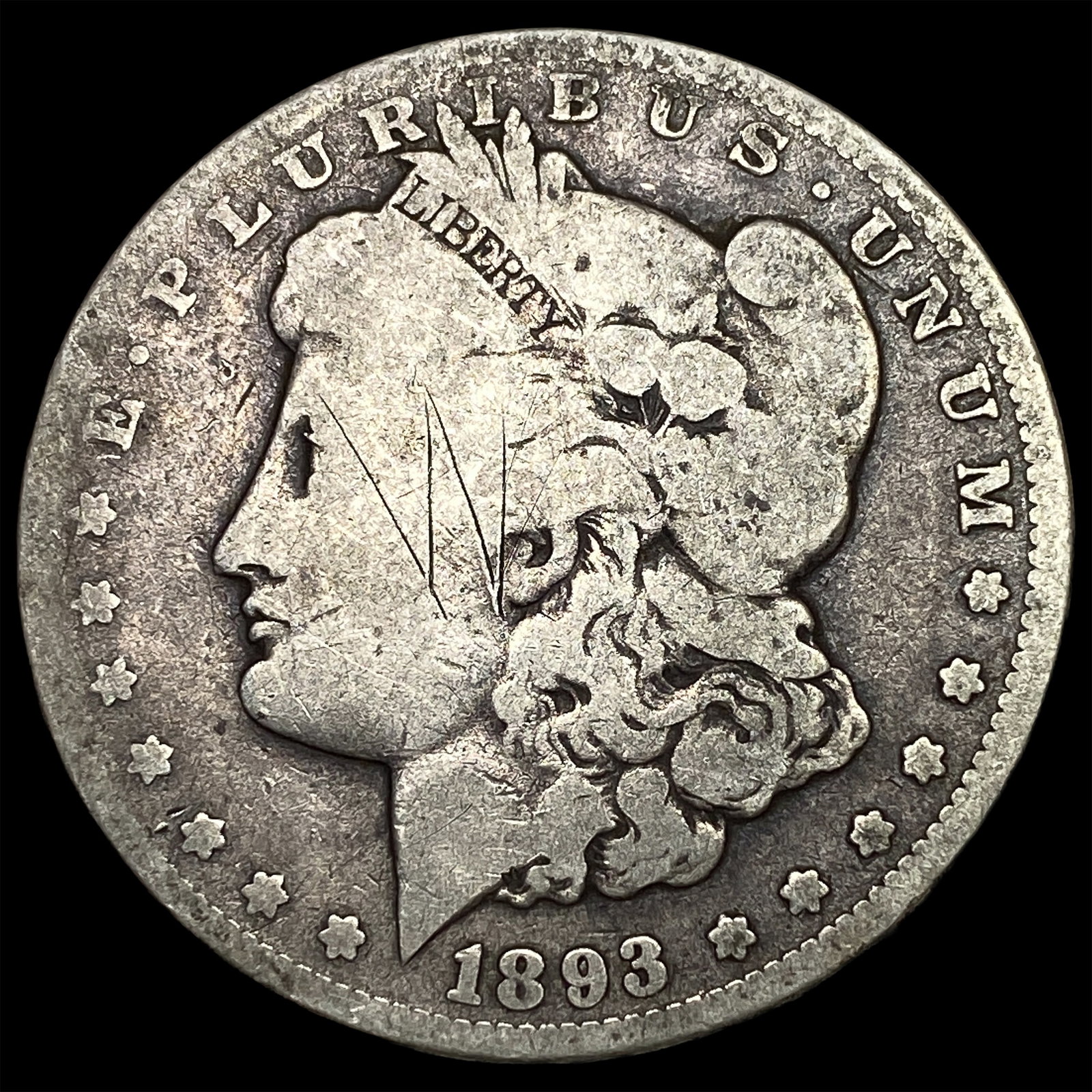 1893-CC Silver Morgan Dollar NICELY CIRCULATED: 1893-CC Silver Morgan Dollar NICELY CIRCULATED