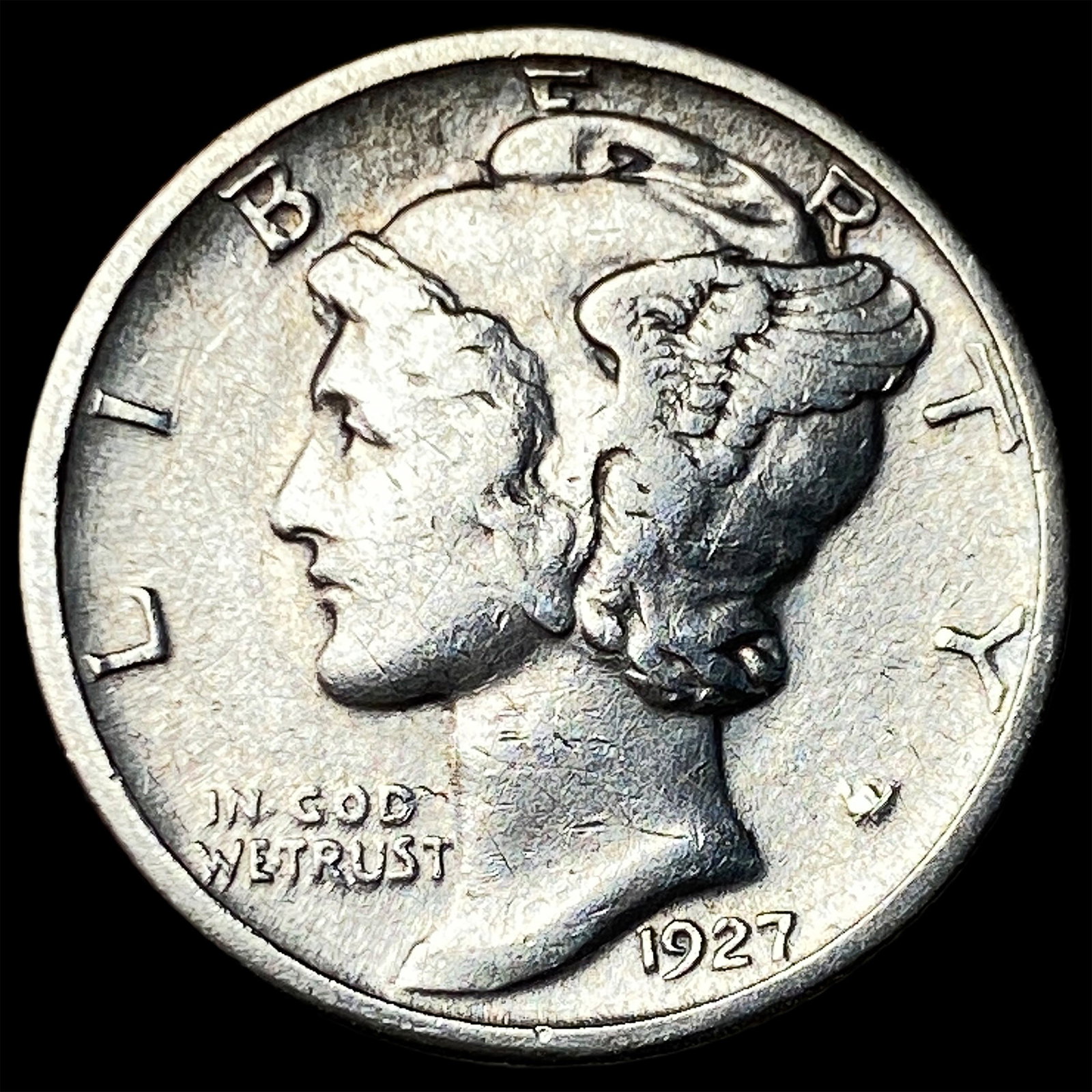 1927-D Silver Mercury Dime CLOSELY UNCIRCULATED: 1927-D Silver Mercury Dime CLOSELY UNCIRCULATED