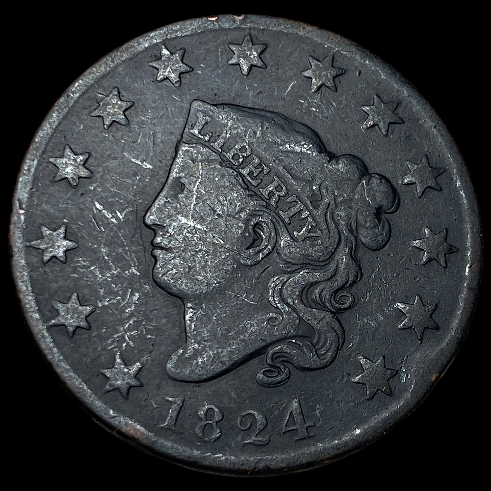 1824 Coronet Head Large Cent LIGHTLY CIRCULATED (1 of 2)