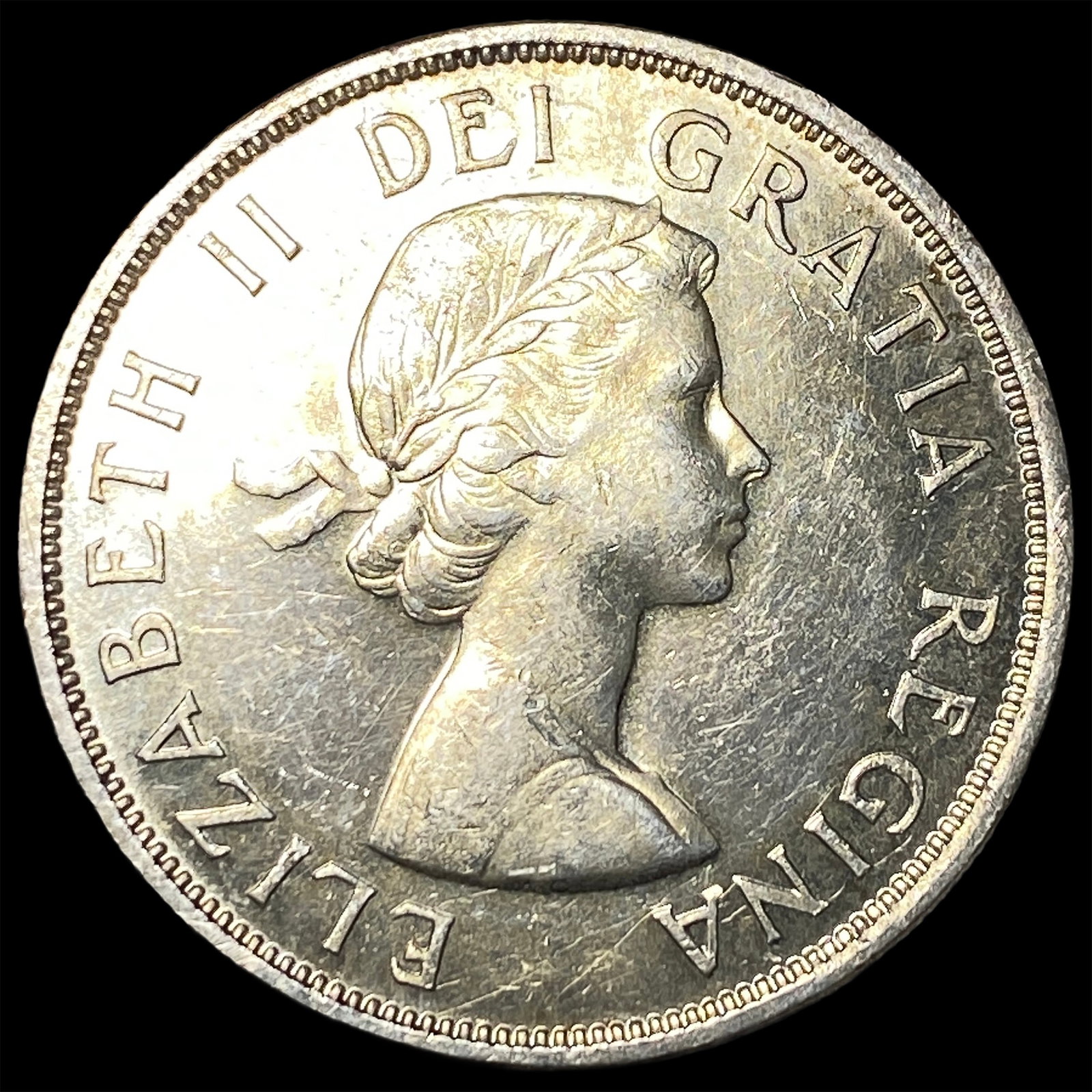 1958 Canada Silver Dollar British Columbia CLOSELY UNCIRCULATED: 1958 Canada Silver Dollar British Columbia CLOSELY UNCIRCULATED