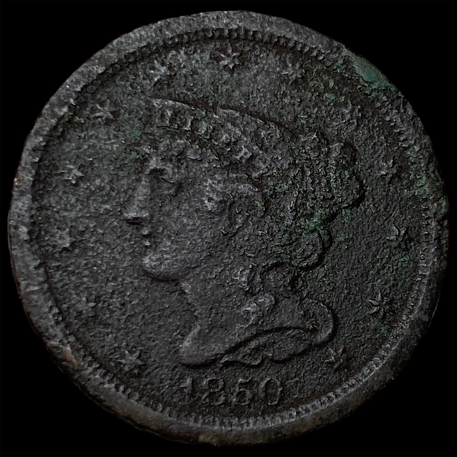1850 Braided Hair Half Cent NEARLY UNCIRCULATED: 1850 Braided Hair Half Cent NEARLY UNCIRCULATED