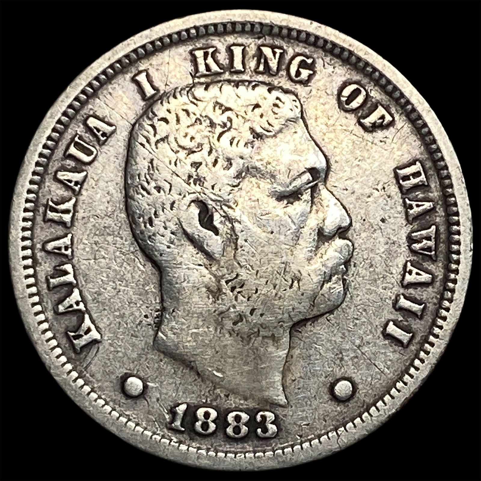 1883 Hawaii Silver 10 Cents LIGHTLY CIRCULATED (1 of 2)