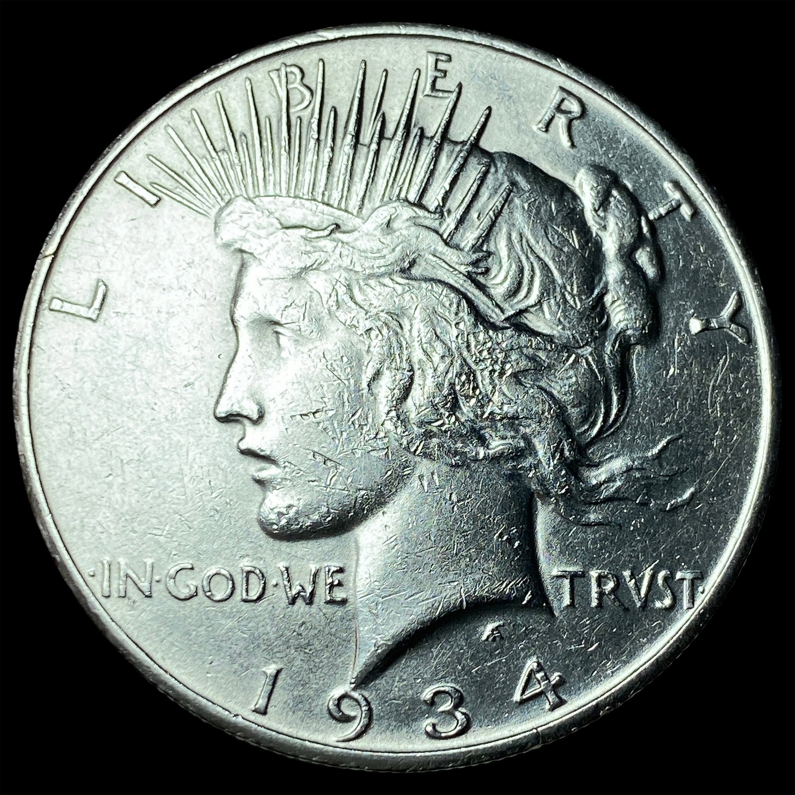 1934-S Peace Silver Dollar NEARLY UNCIRCULATED: 1934-S Peace Silver Dollar NEARLY UNCIRCULATED